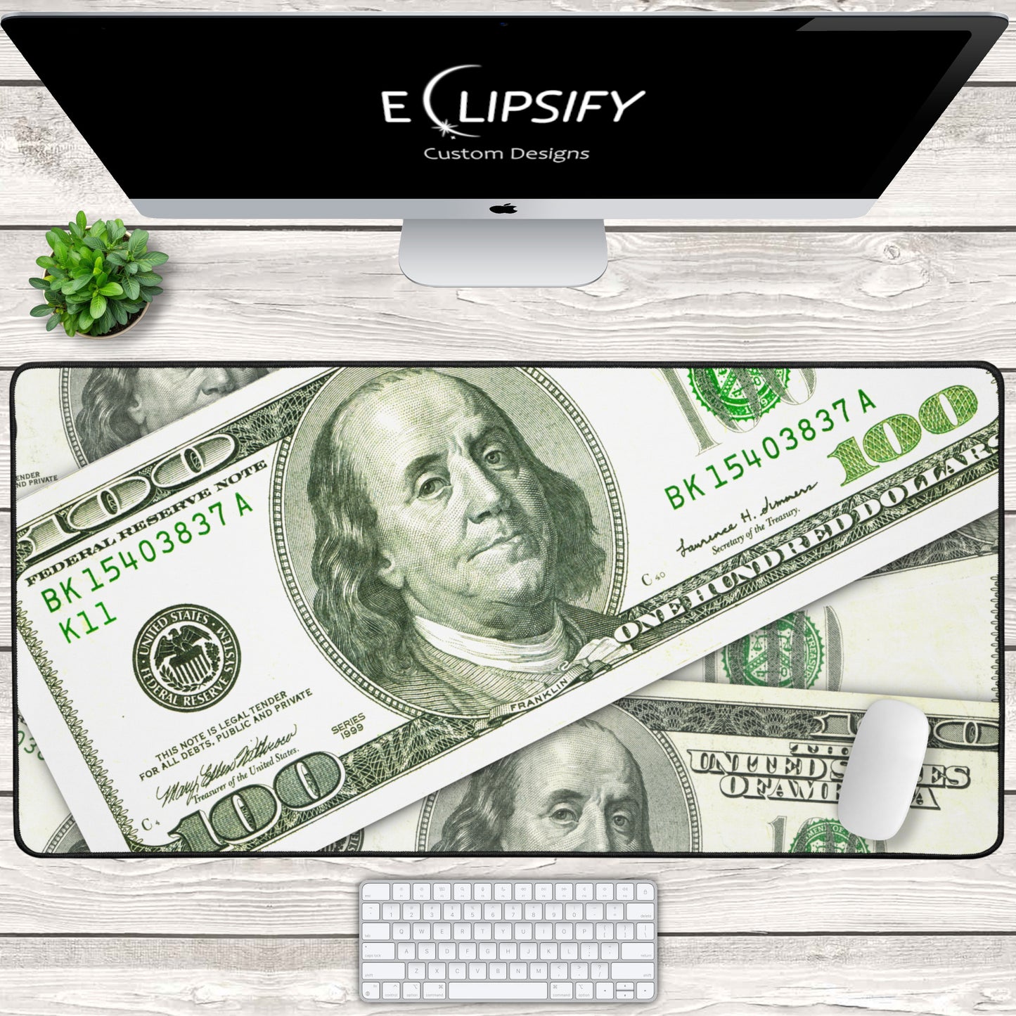 A Hundred Dollars: $100 Money Gaming Mouse Pad