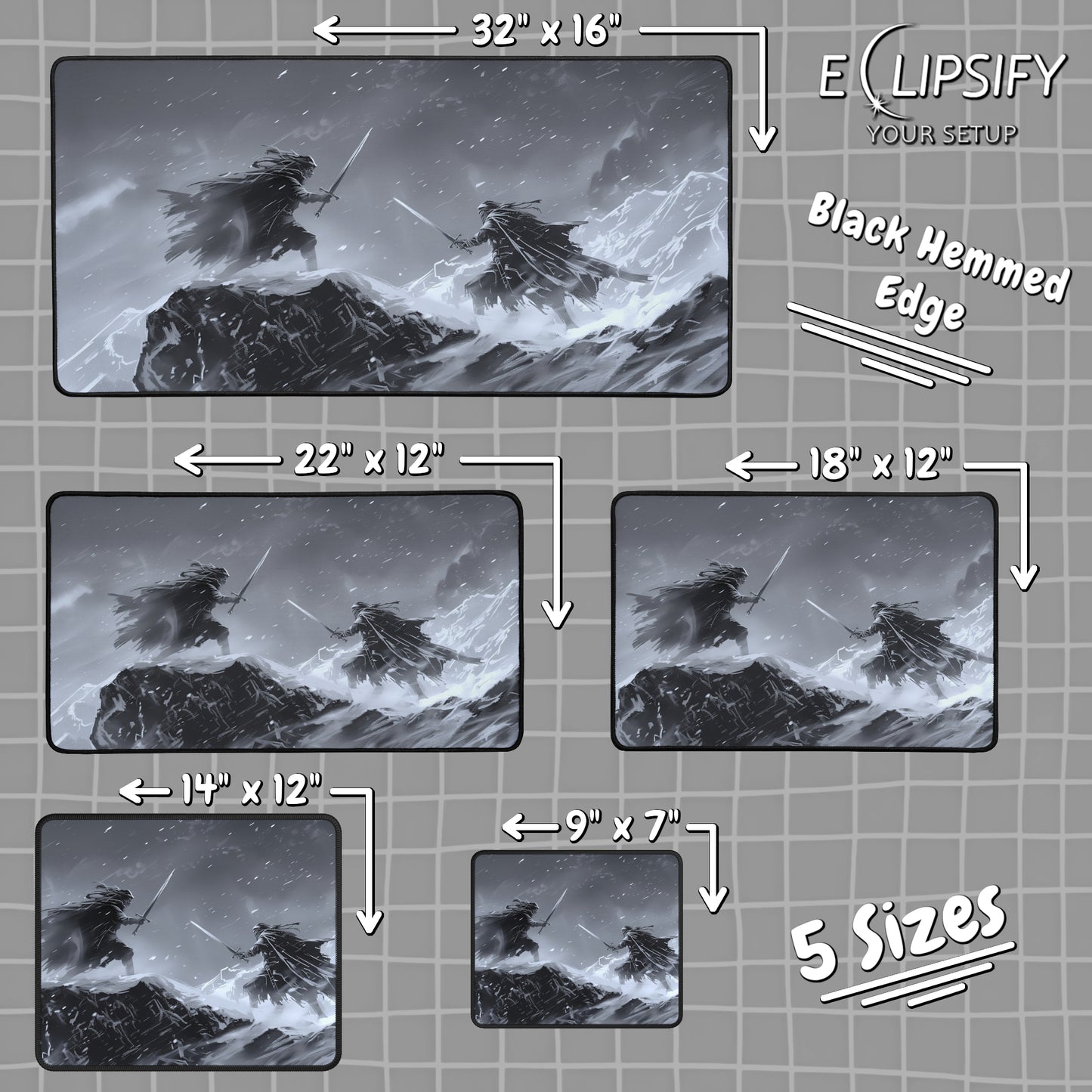 Battle for the North: Fantasy Warriors Gaming Mouse Pad