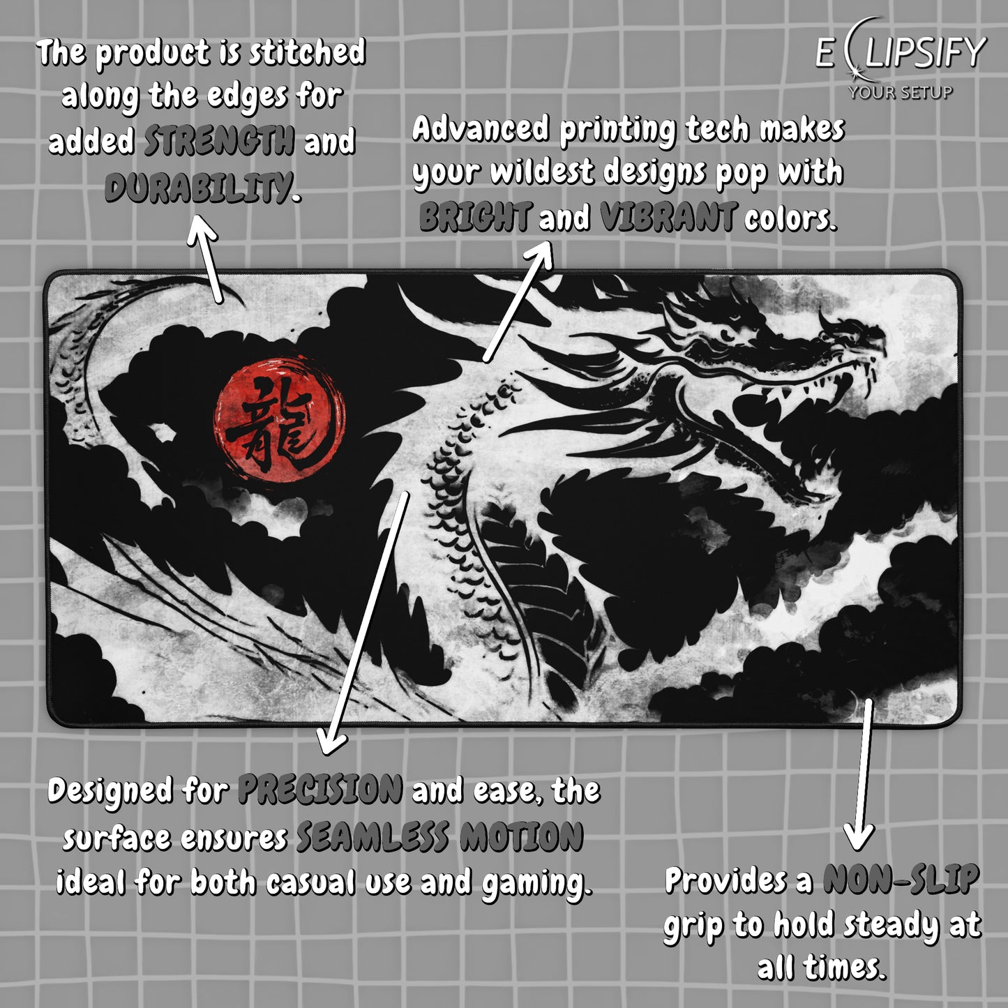 Inked Beast: Dragon Gaming Mouse Pad