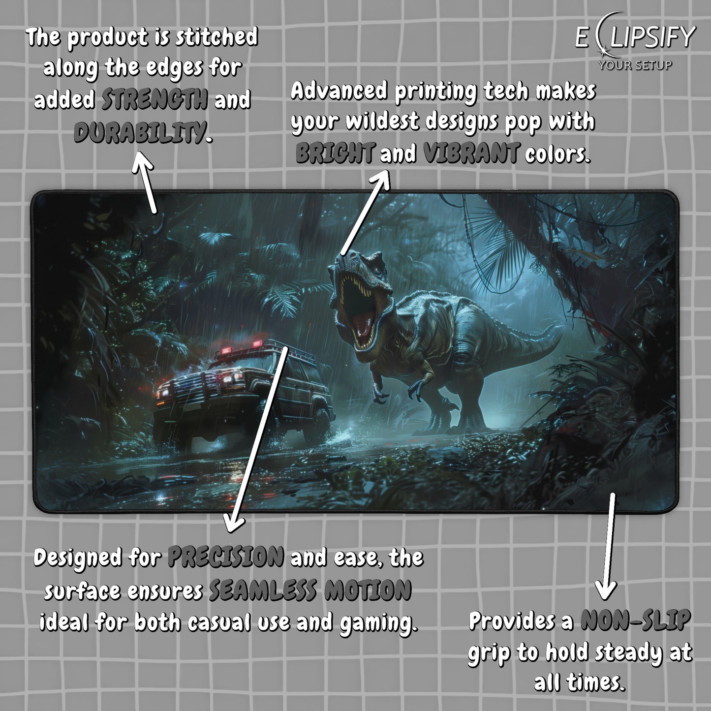Dino Danger: Jurassic Gaming Mouse Pad