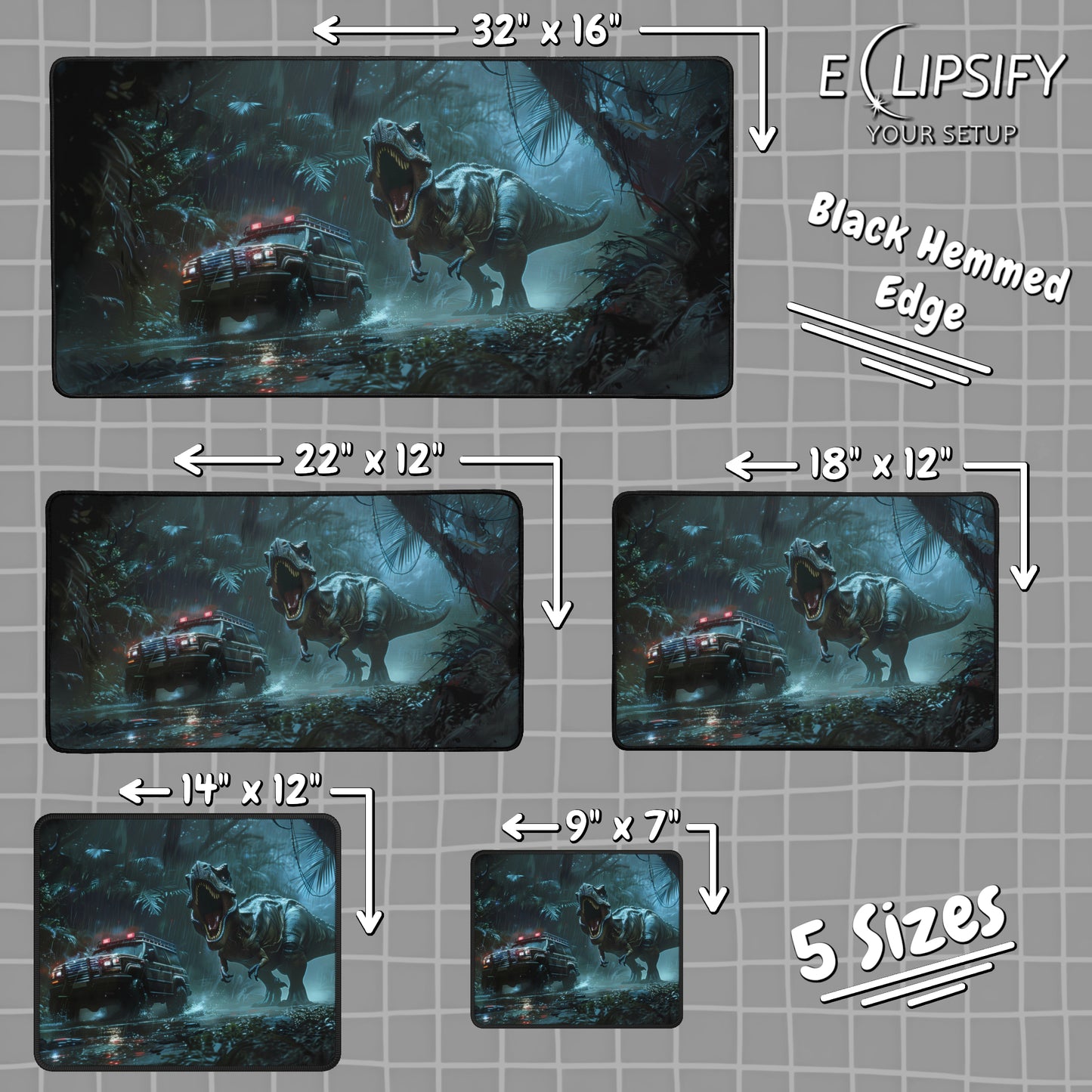 Dino Danger: Jurassic Gaming Mouse Pad
