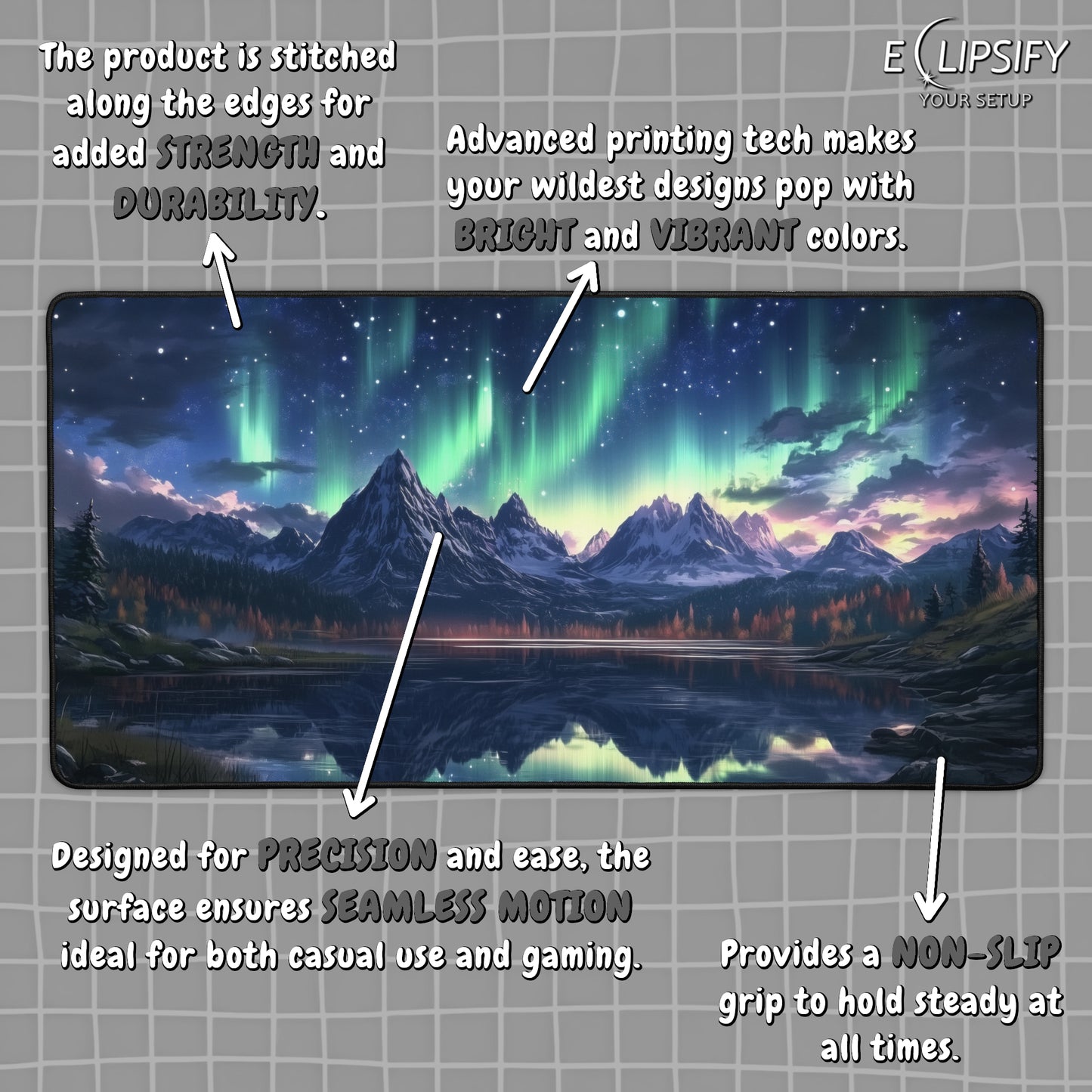 Auora: Northern Light Landscape Mouse Pad