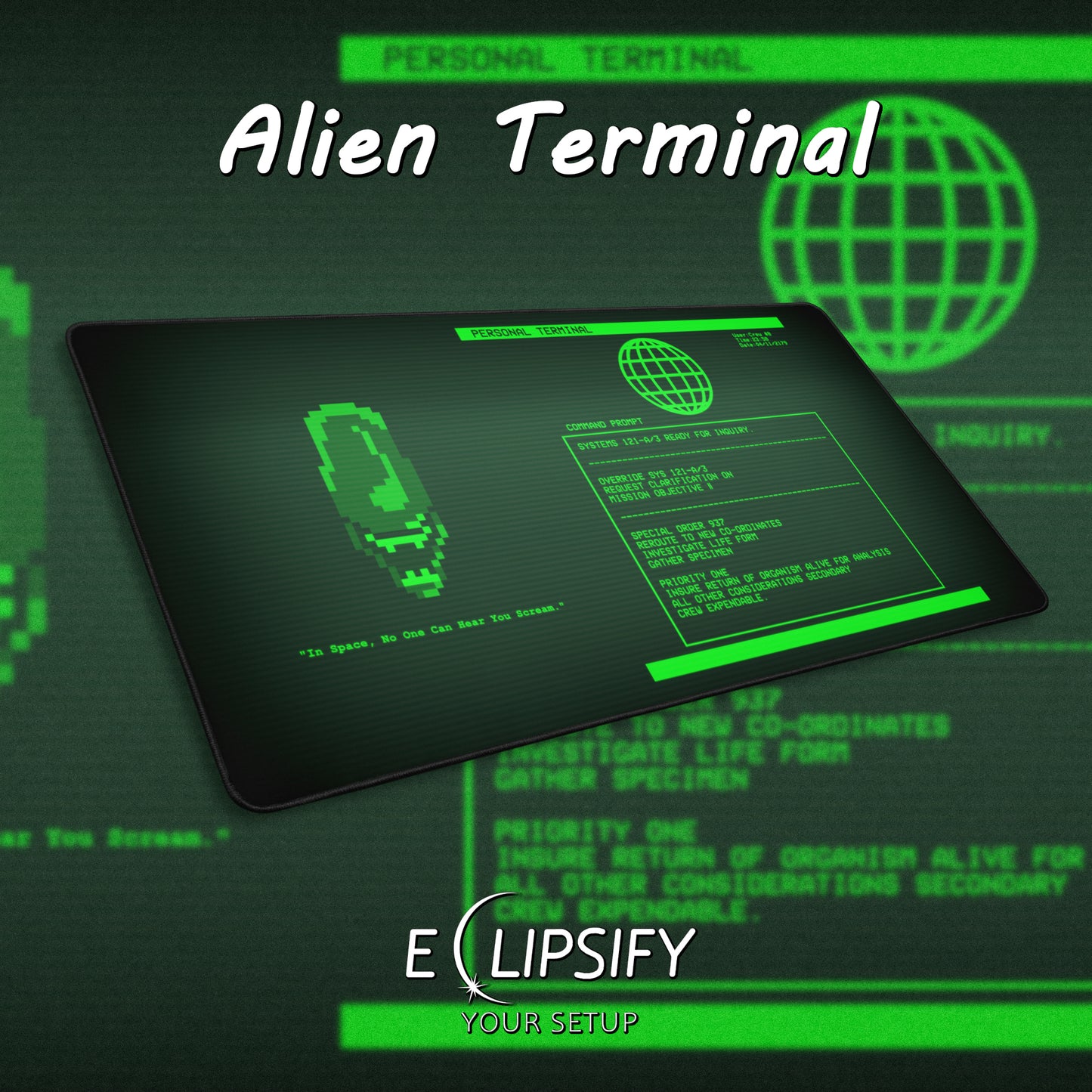 Alien Terminal Sci-Fi Gaming Mouse pad