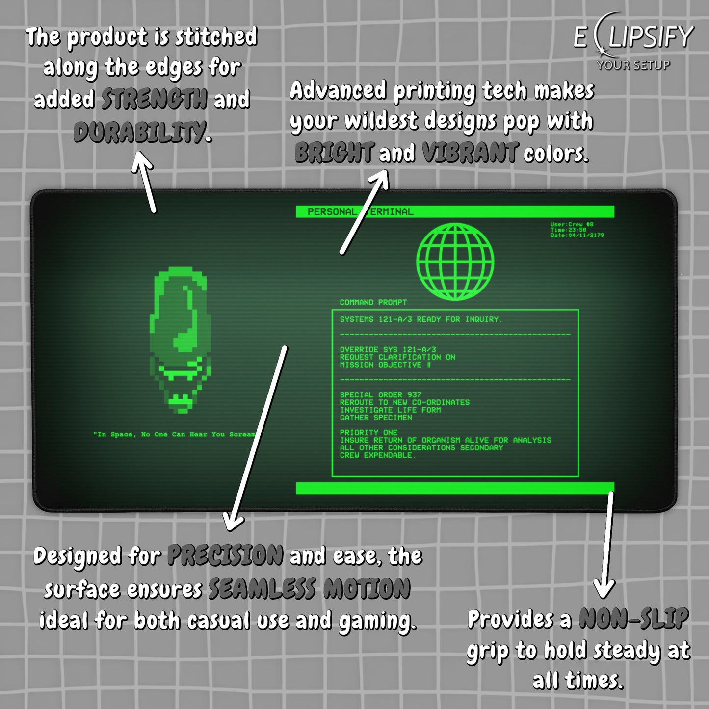 Alien Terminal Sci-Fi Gaming Mouse pad