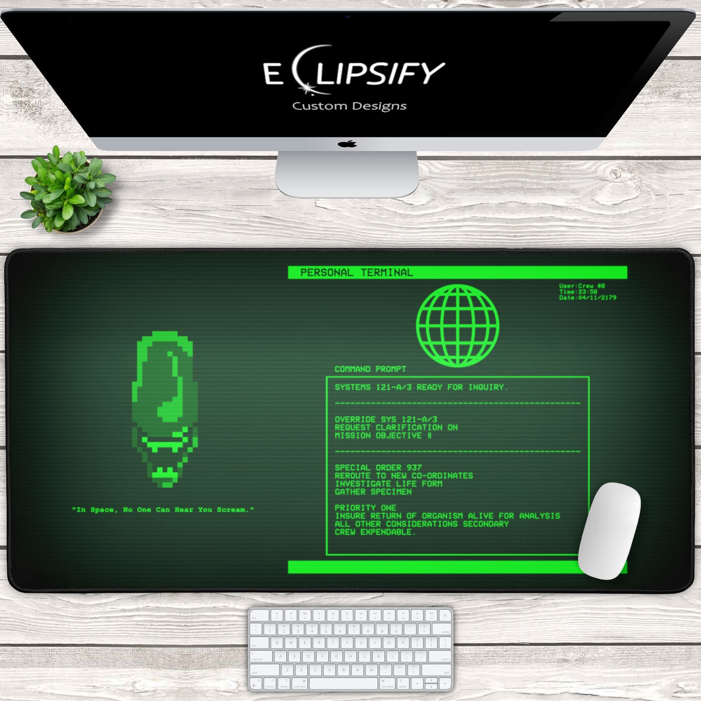 Alien Terminal Sci-Fi Gaming Mouse pad