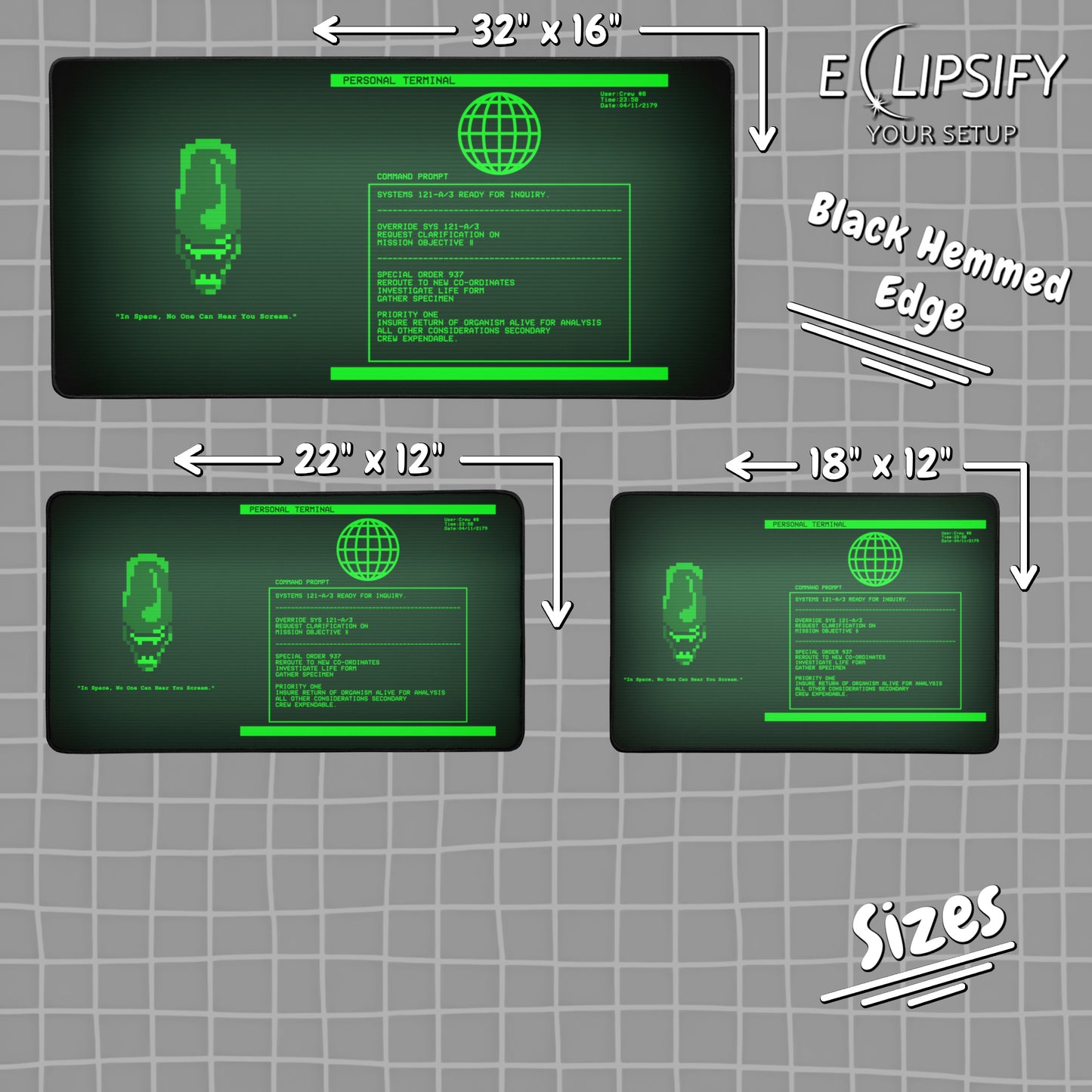 Alien Terminal Sci-Fi Gaming Mouse pad