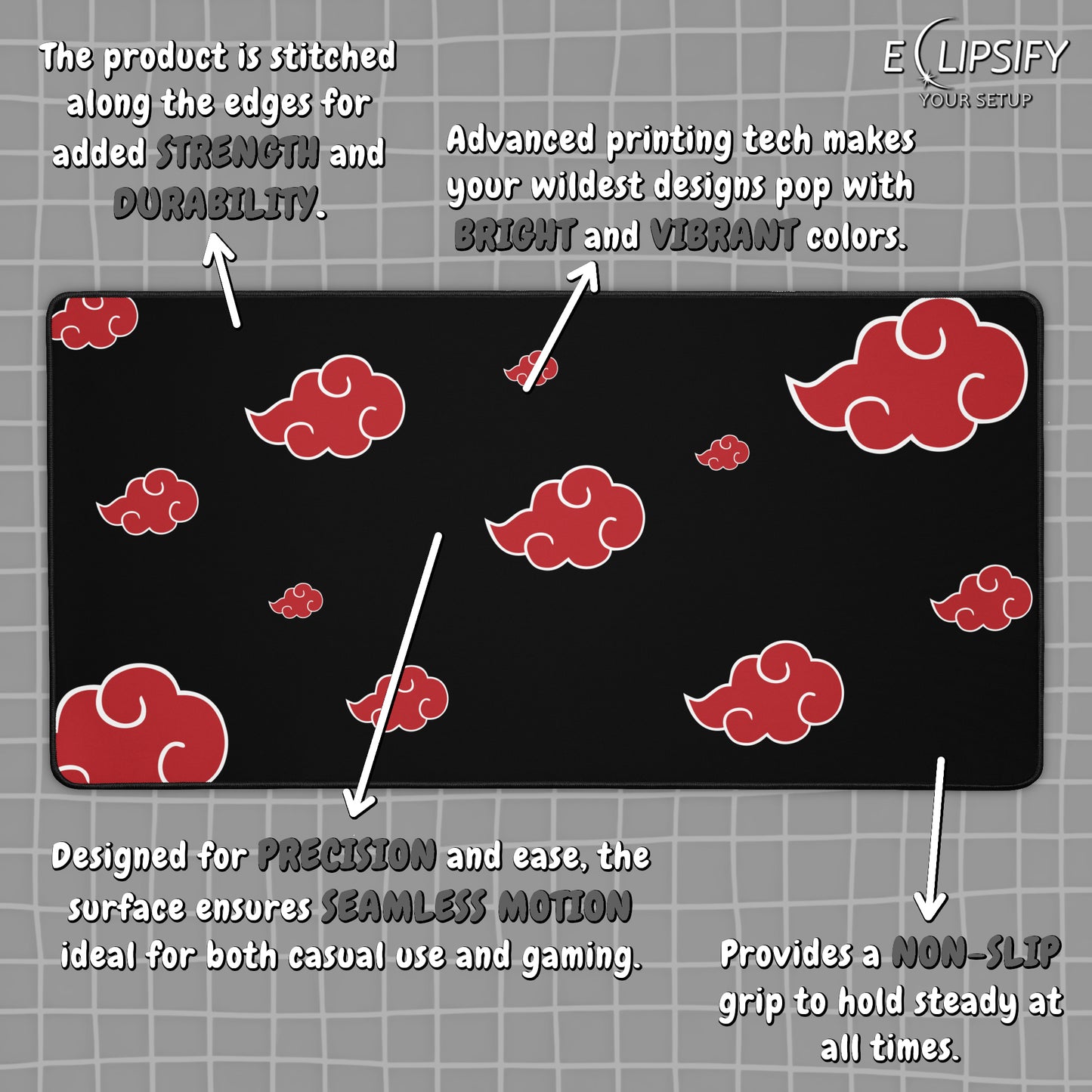 Shadow Ninjas: Red Clouds Gaming Mouse Pad