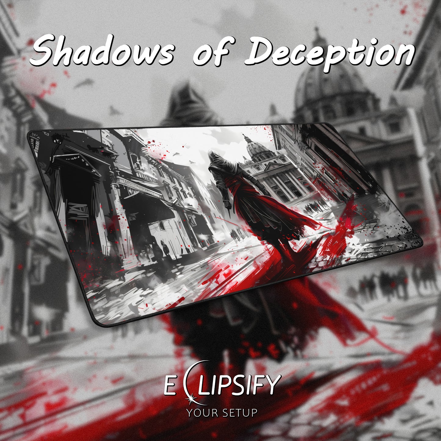 Shadows of Deception: Assassin Gaming Mouse Pad