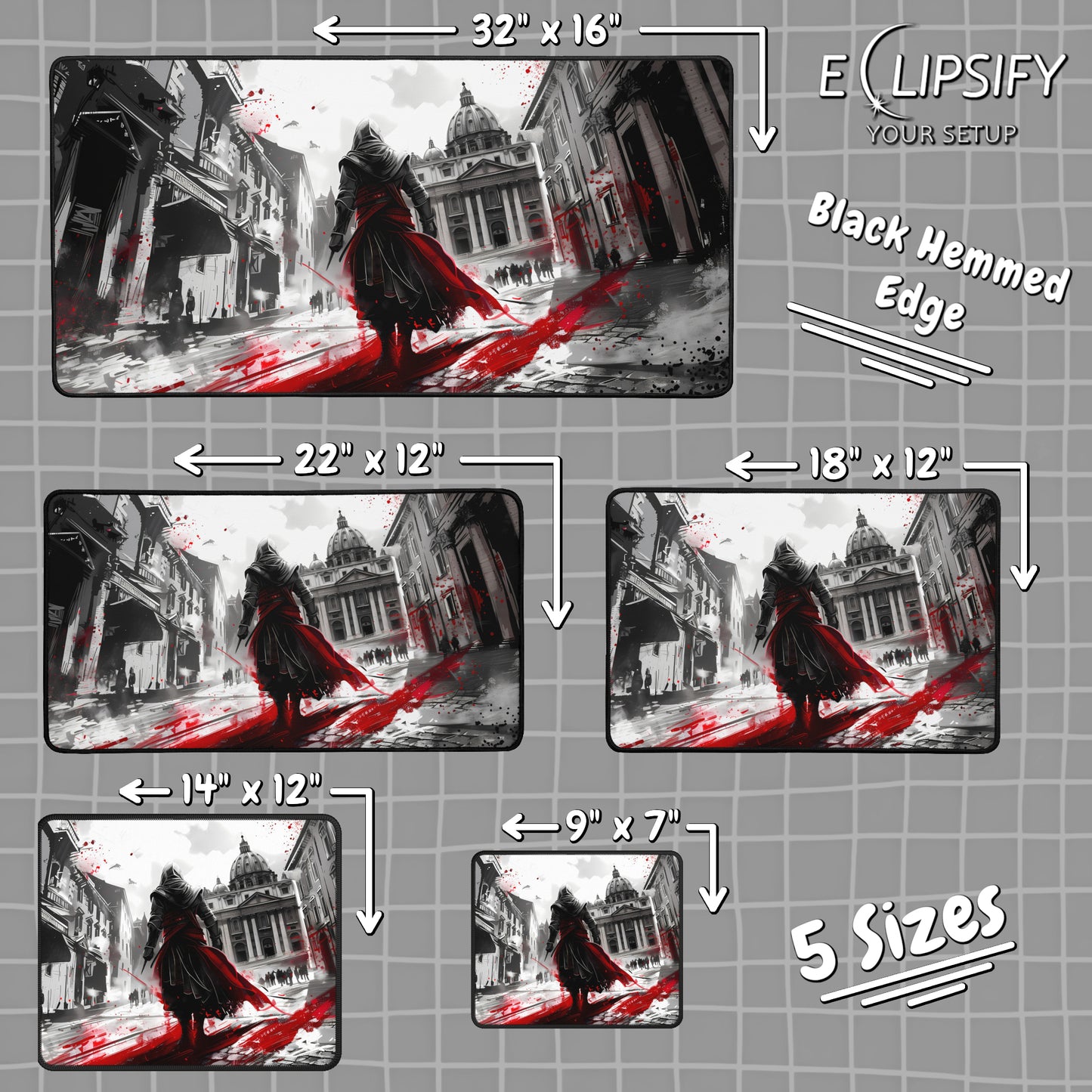 Shadows of Deception: Assassin Gaming Mouse Pad