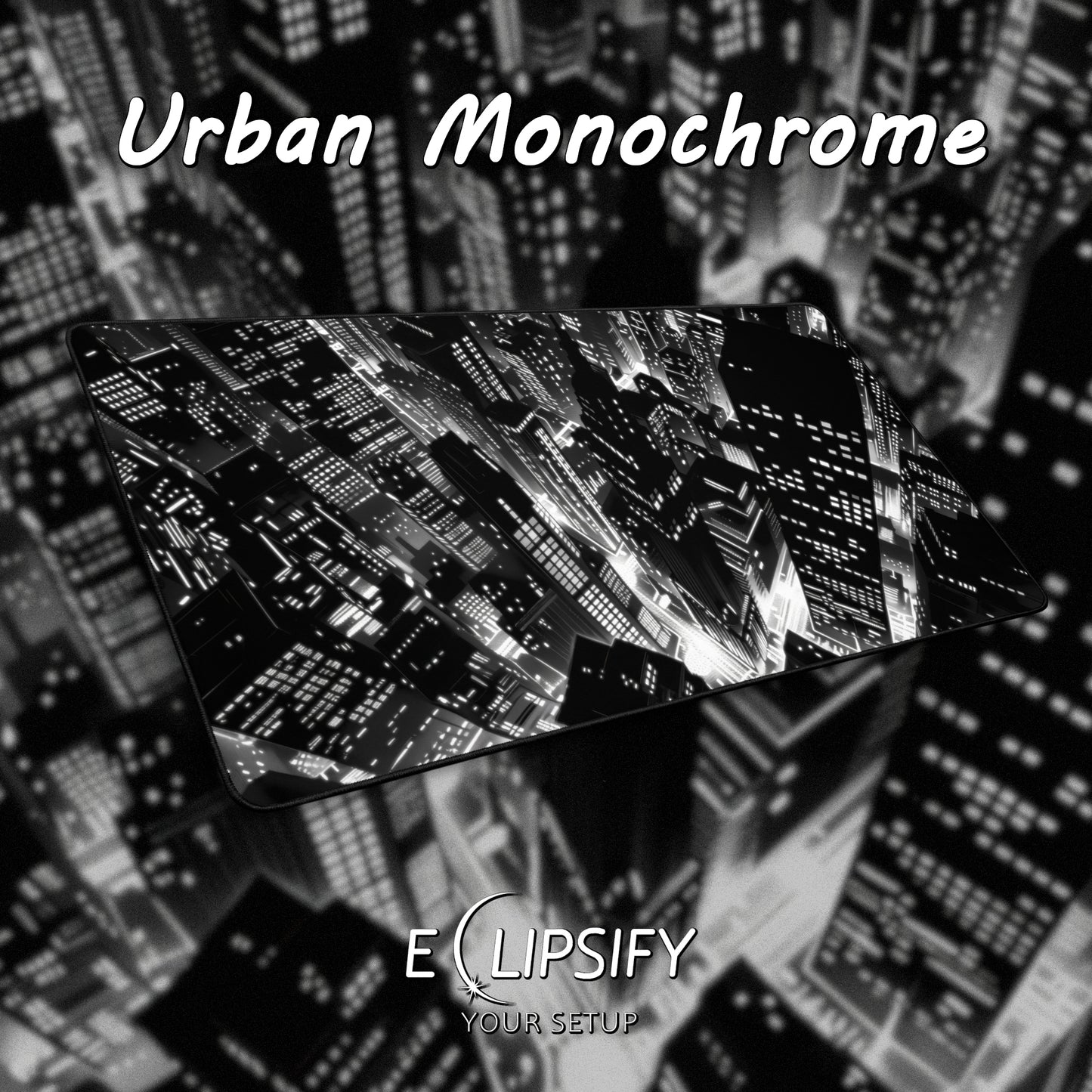 Urban Monochrome: Black and White City Mouse Pad