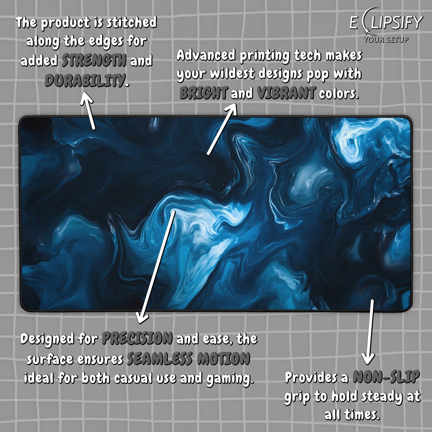 Mystic Mirage: Blue Marble Minimalist Mouse Pad