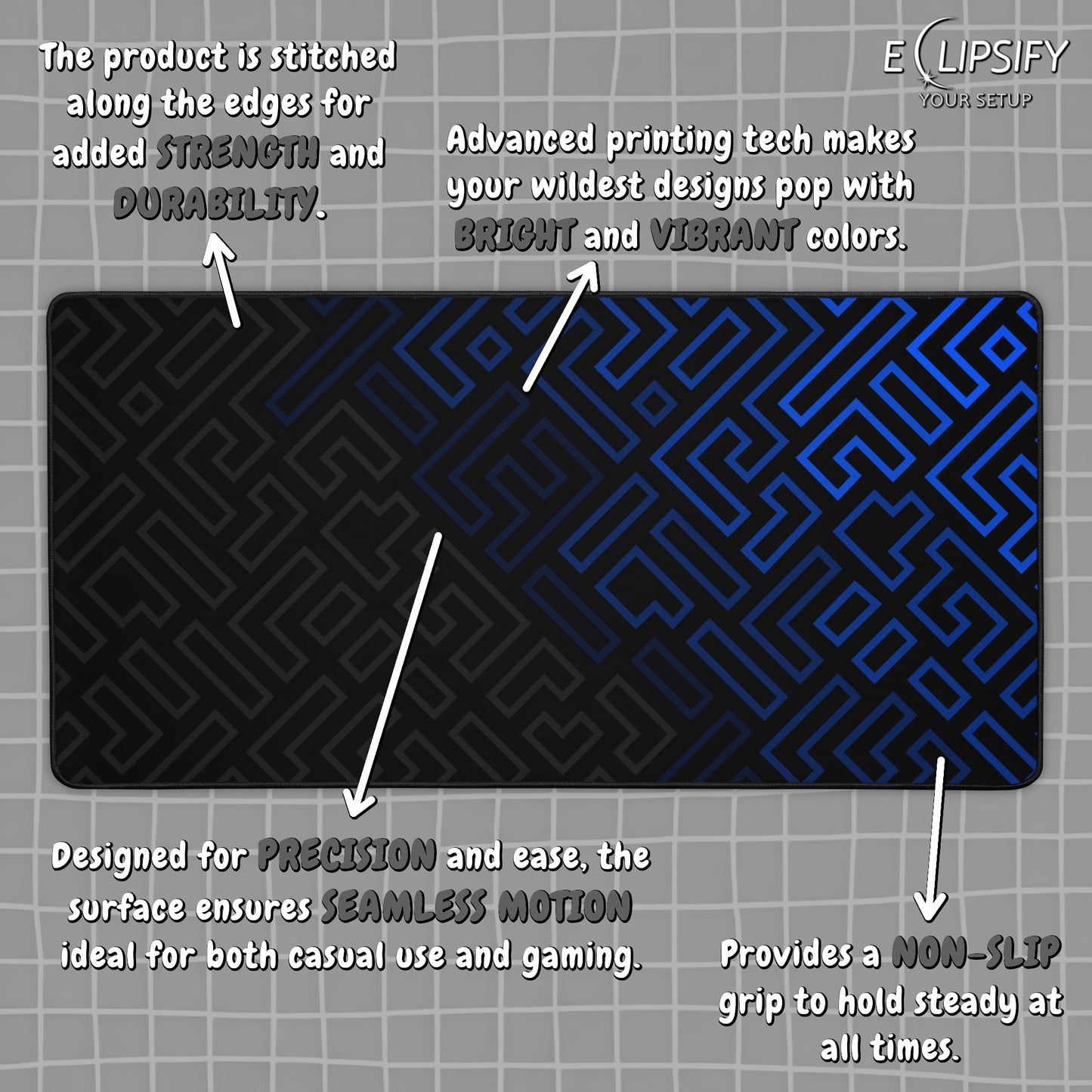 Minimalist Matrix: Blue Abstract Pattern Mouse Pad