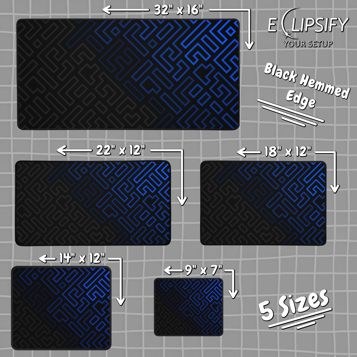 Minimalist Matrix: Blue Abstract Pattern Mouse Pad