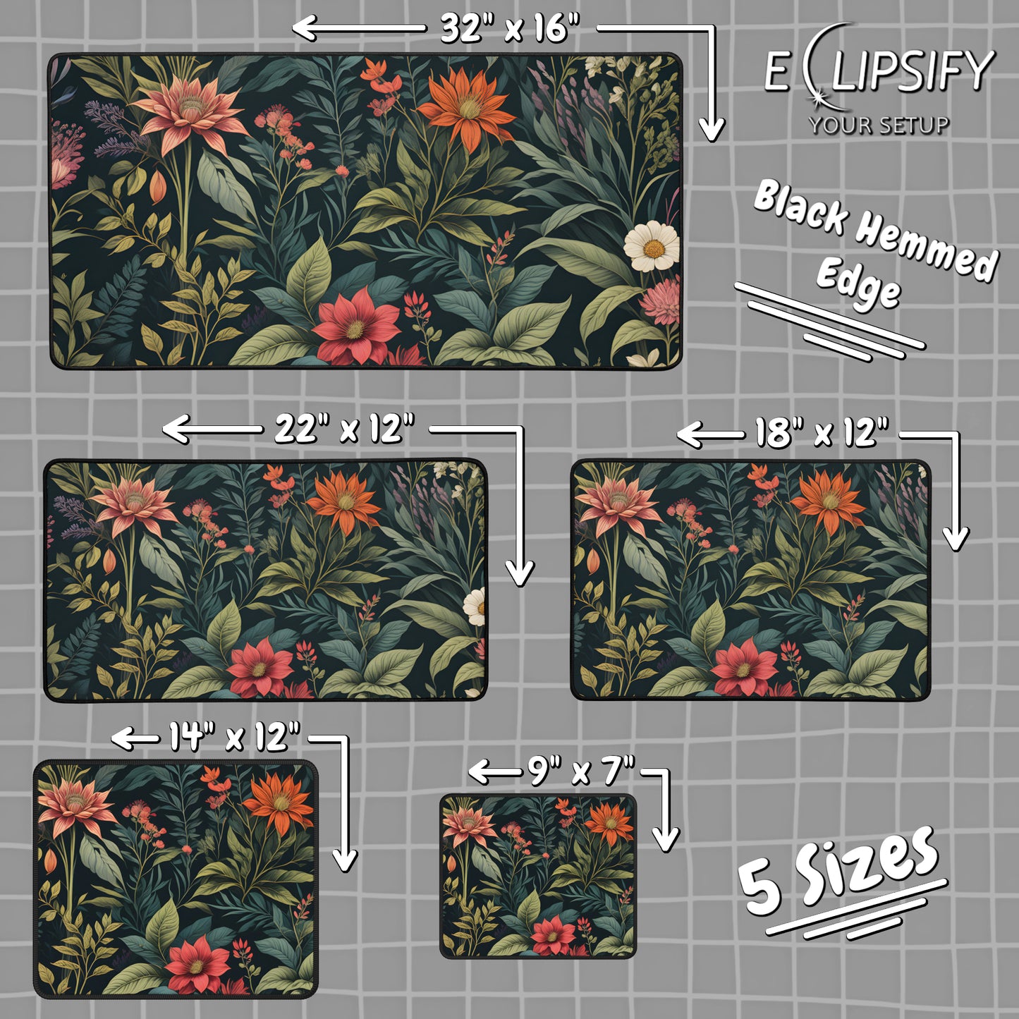 Botanical Harmony: Flower Floral Mouse Pad