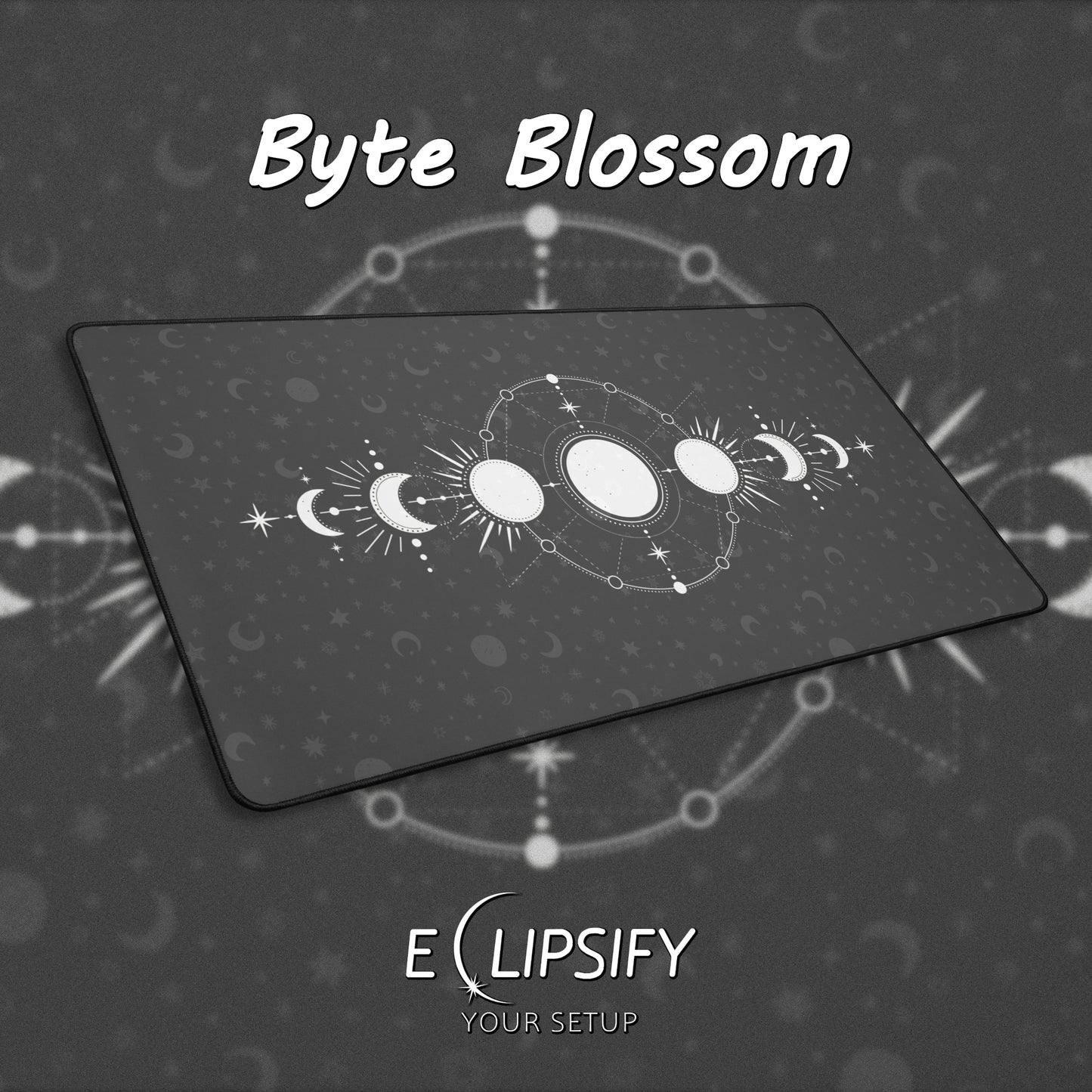 Celestial Phases: Moon Grey Mouse Pad