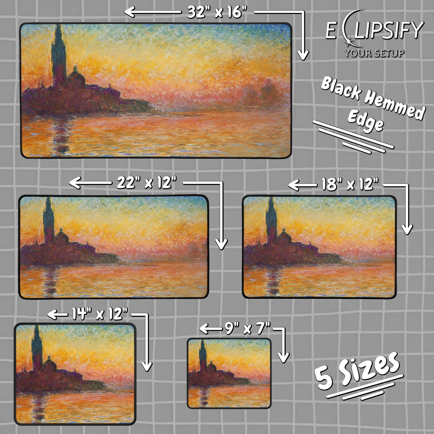 San Giorgio Maggiore at Dusk: Claude Monet Mouse Pad