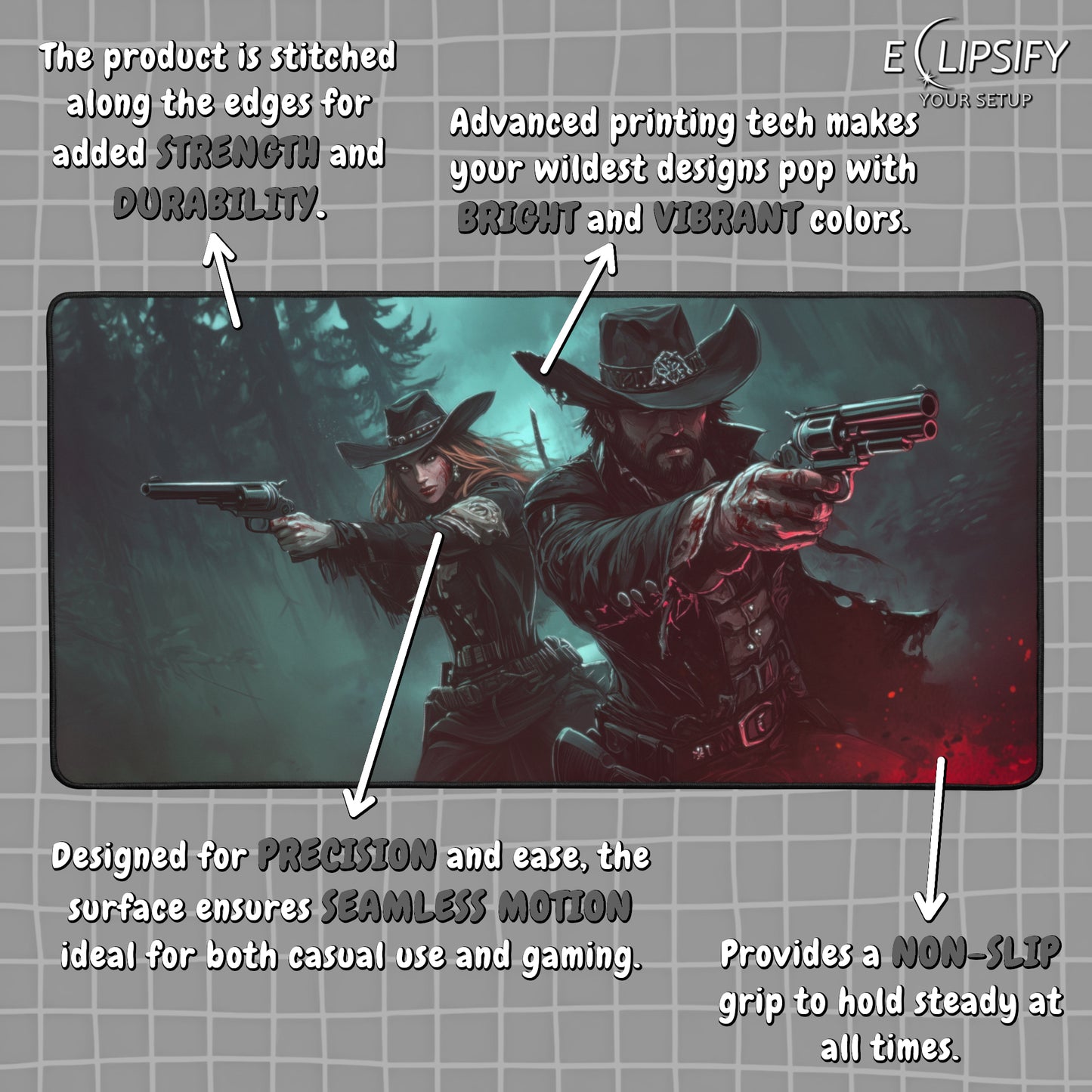 Blood Trail West: Cowboy Hunter Gaming Mouse Pad