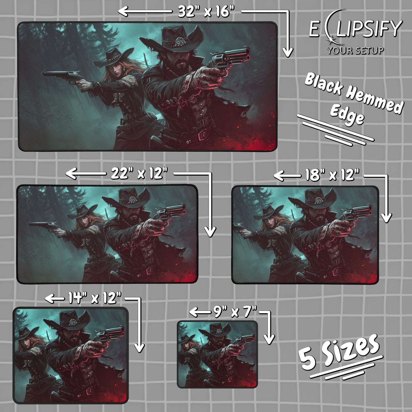 Blood Trail West: Cowboy Hunter Gaming Mouse Pad