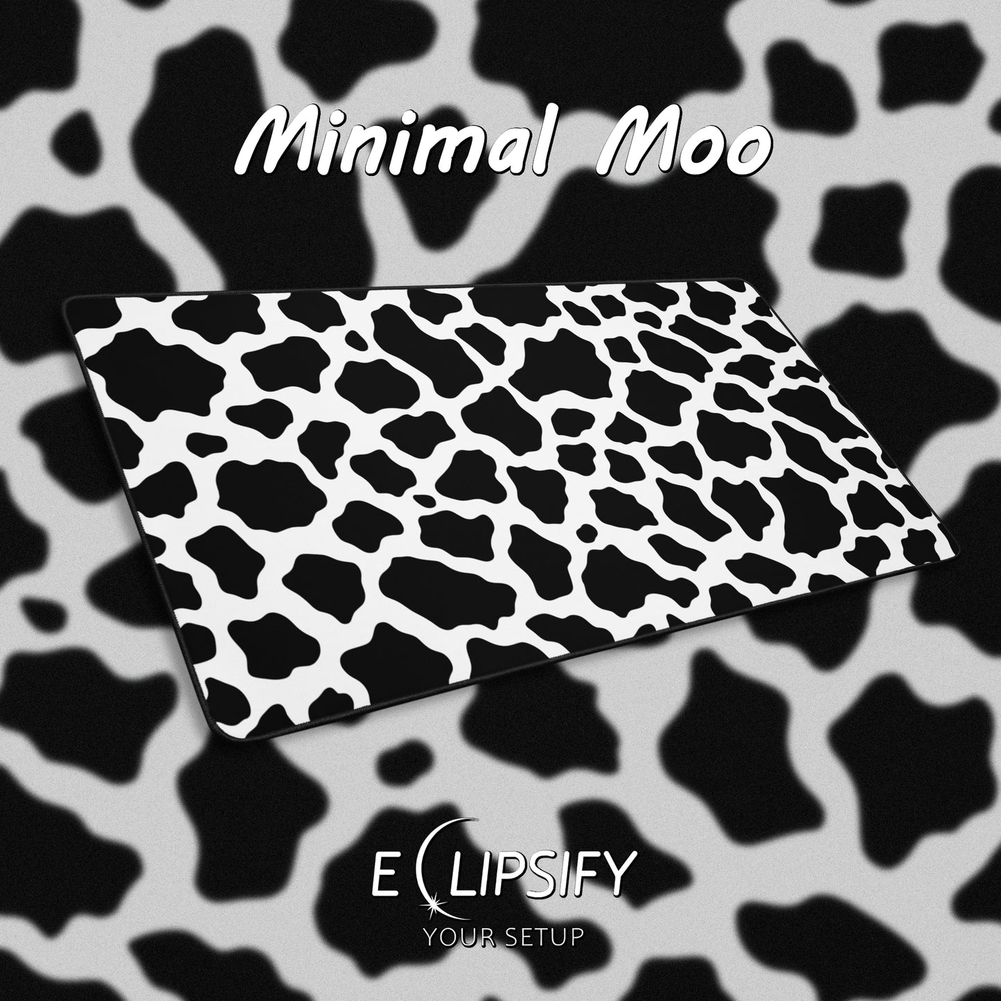 Minimal Moo: Black And White Pattern Minimalist Mouse Pad