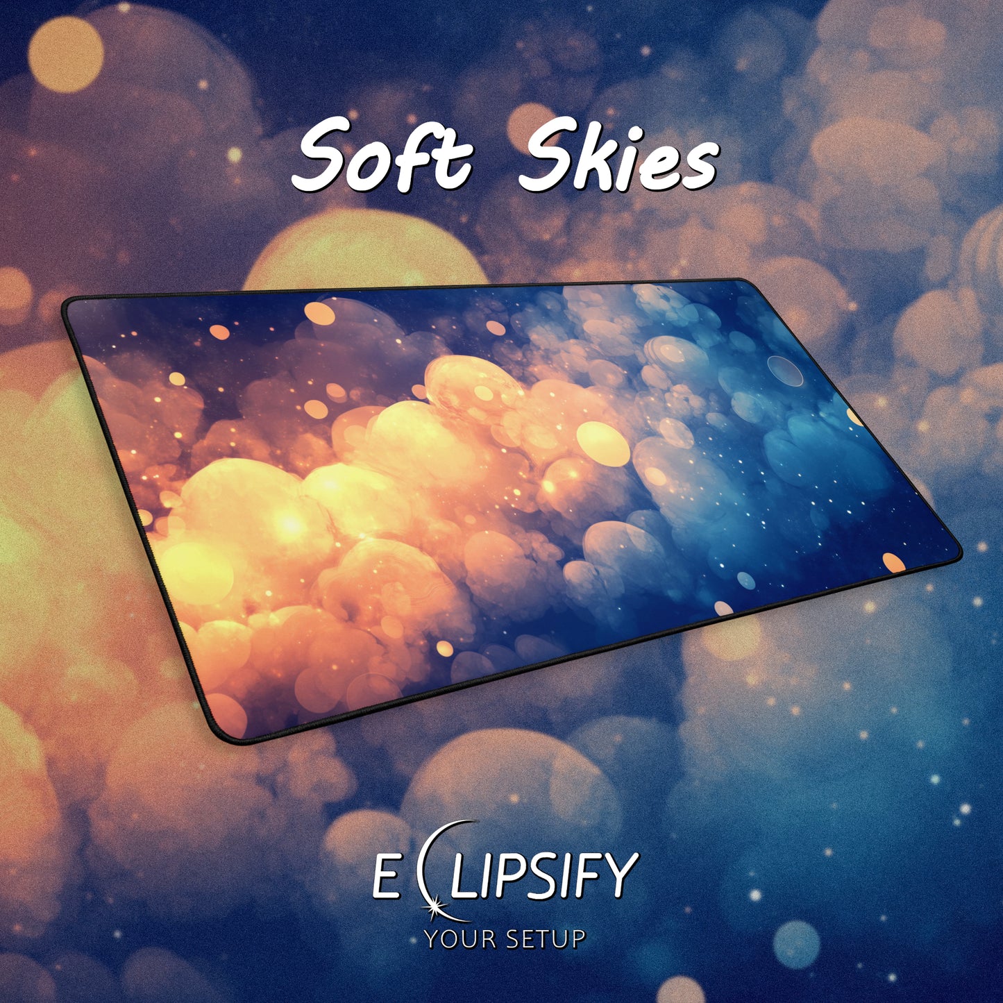 Soft Skies: Blue Clouds Gaming Mouse Pad