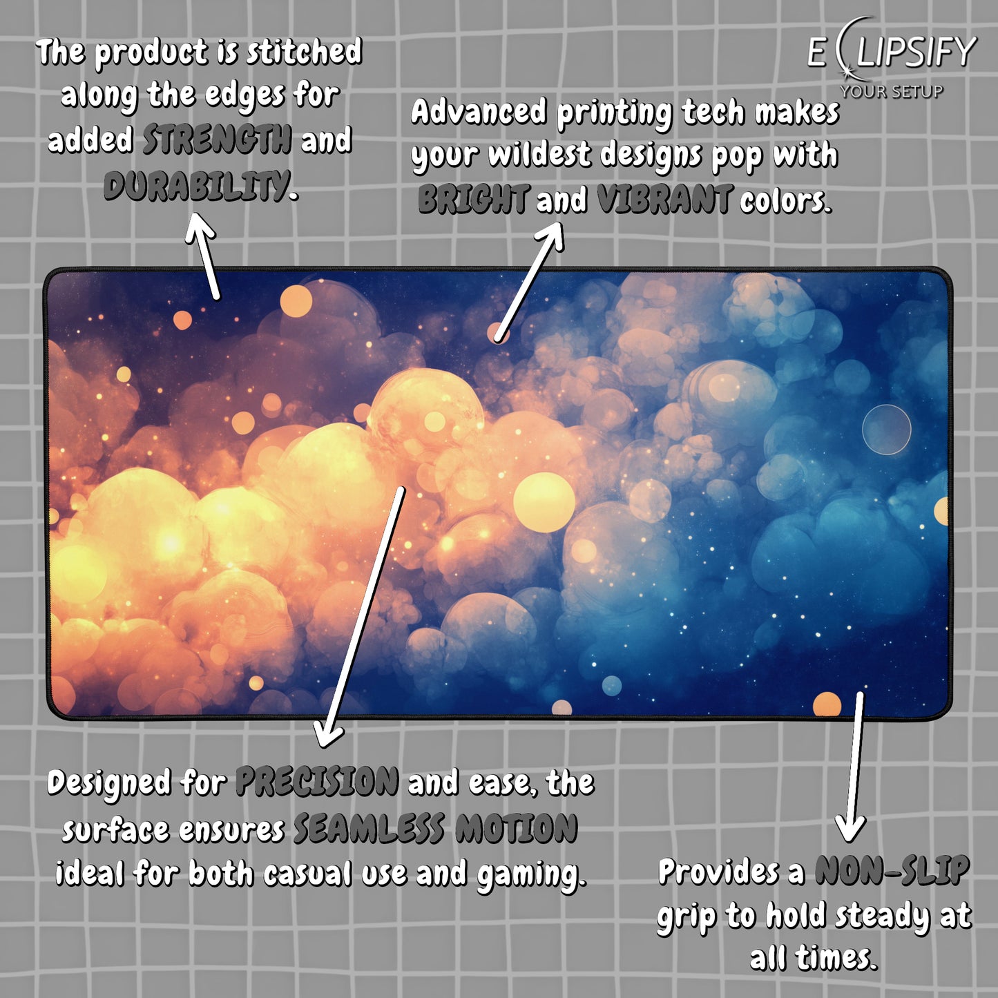 Soft Skies: Blue Clouds Gaming Mouse Pad