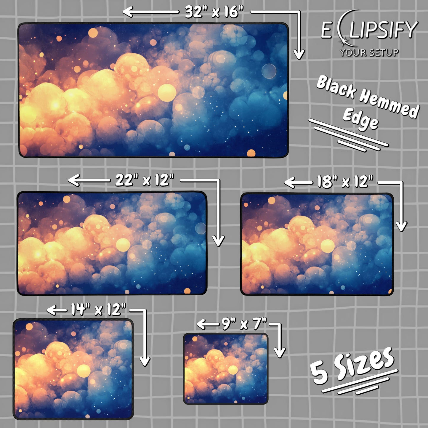 Soft Skies: Blue Clouds Gaming Mouse Pad