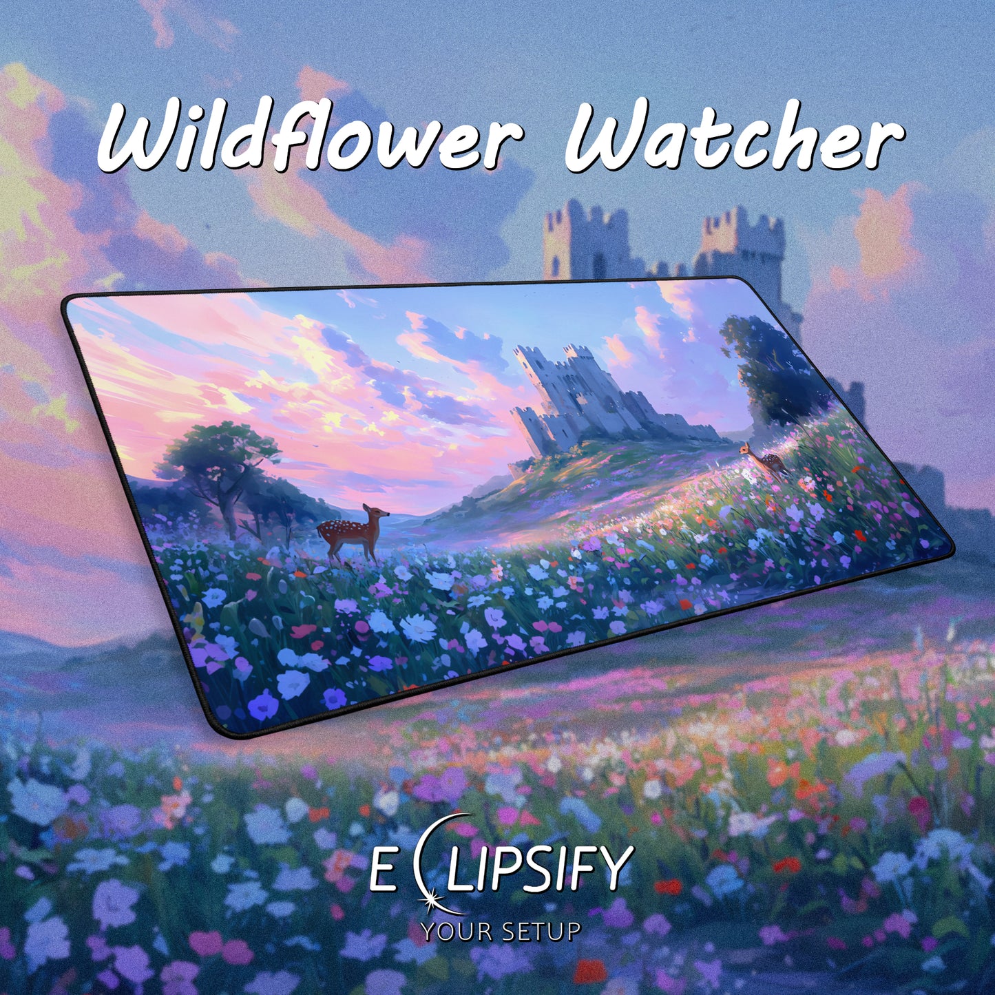 Wildflower Watcher: Deer Wildflower Gaming Mouse Pad
