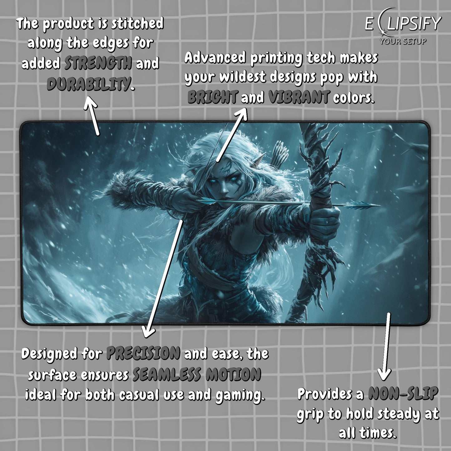Enchantress: Drow Dark Elf Gaming Mouse Pad