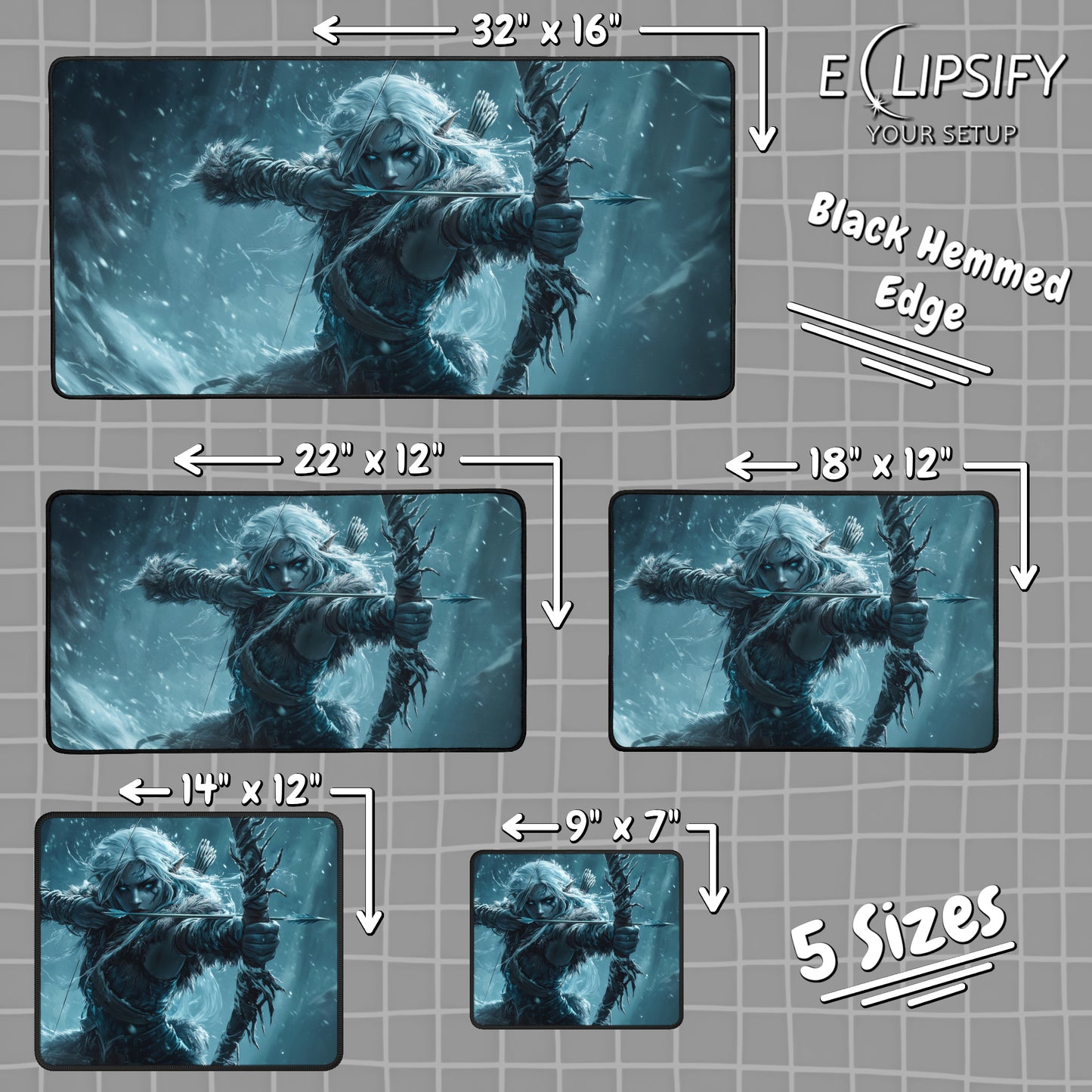 Enchantress: Drow Dark Elf Gaming Mouse Pad