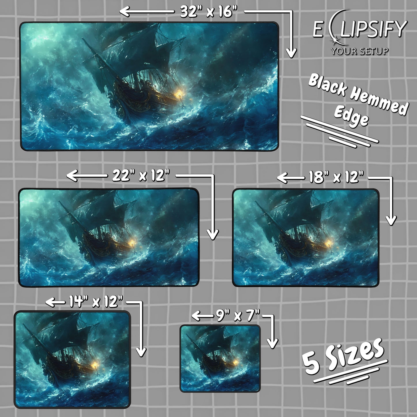 The Flying Dutchman: Pirate Ship Gaming Mouse Pad