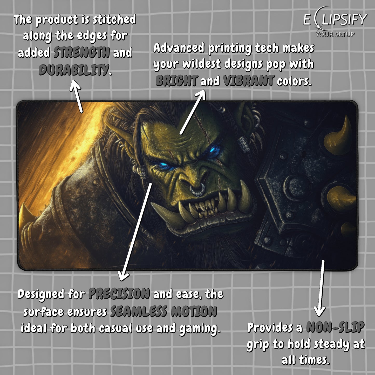 Chieftain: Green Orc Gaming Mouse Pad