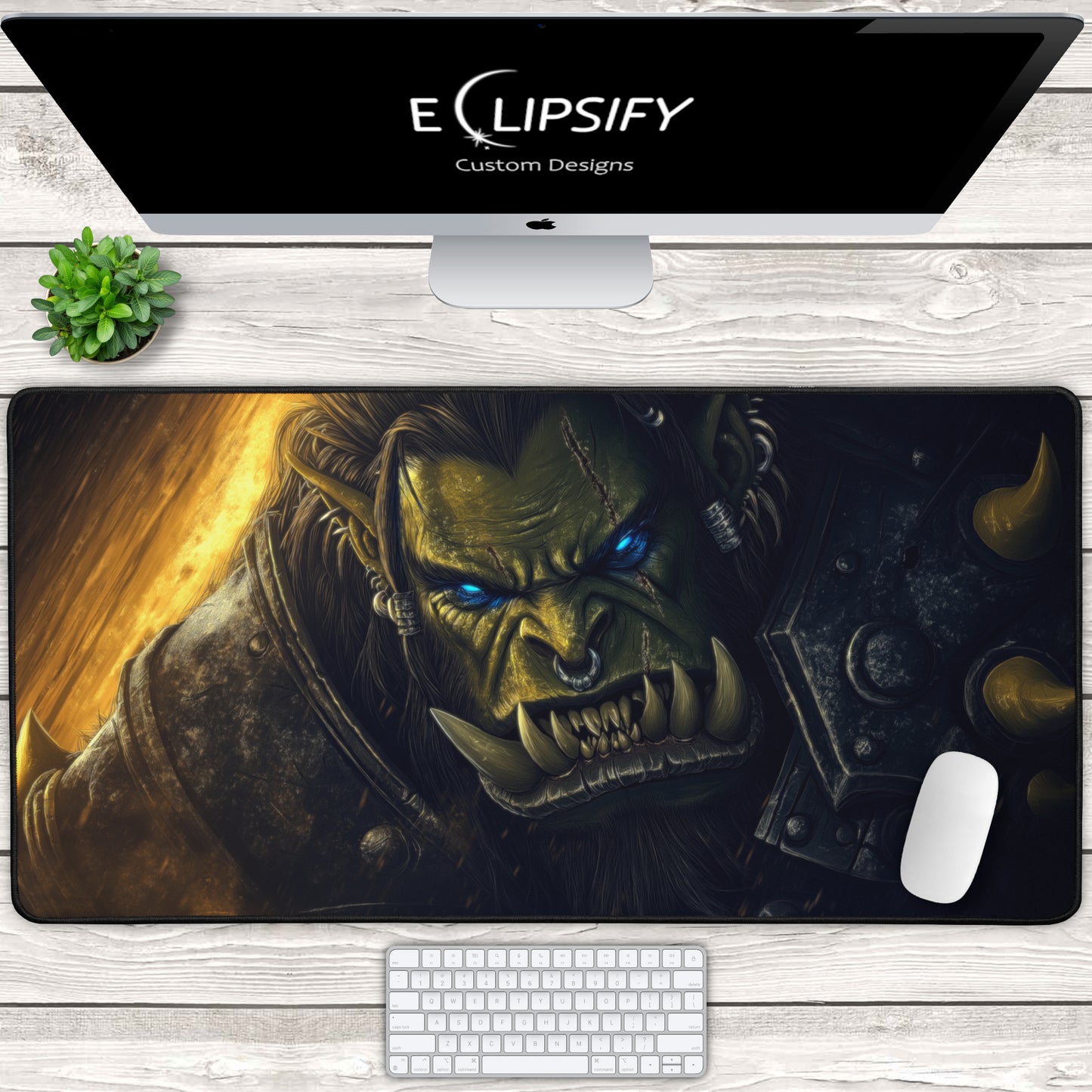 Chieftain: Green Orc Gaming Mouse Pad