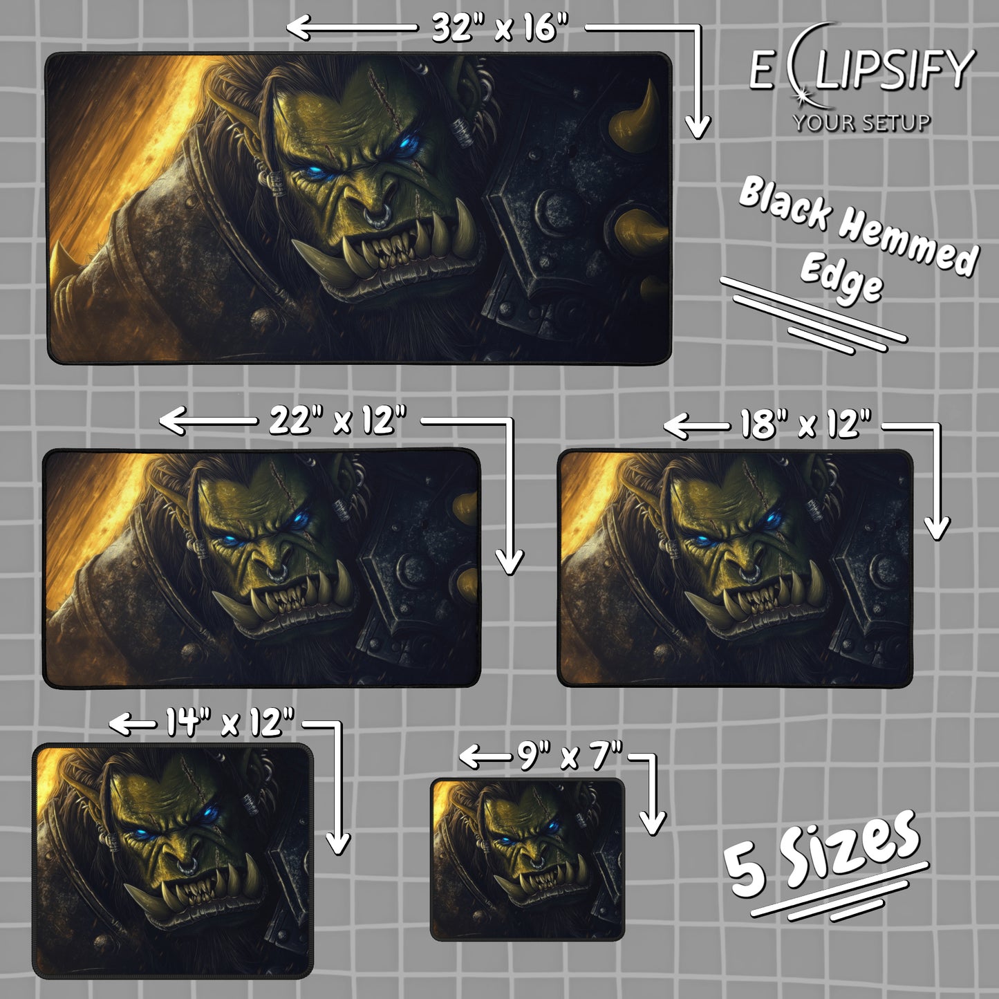 Chieftain: Green Orc Gaming Mouse Pad