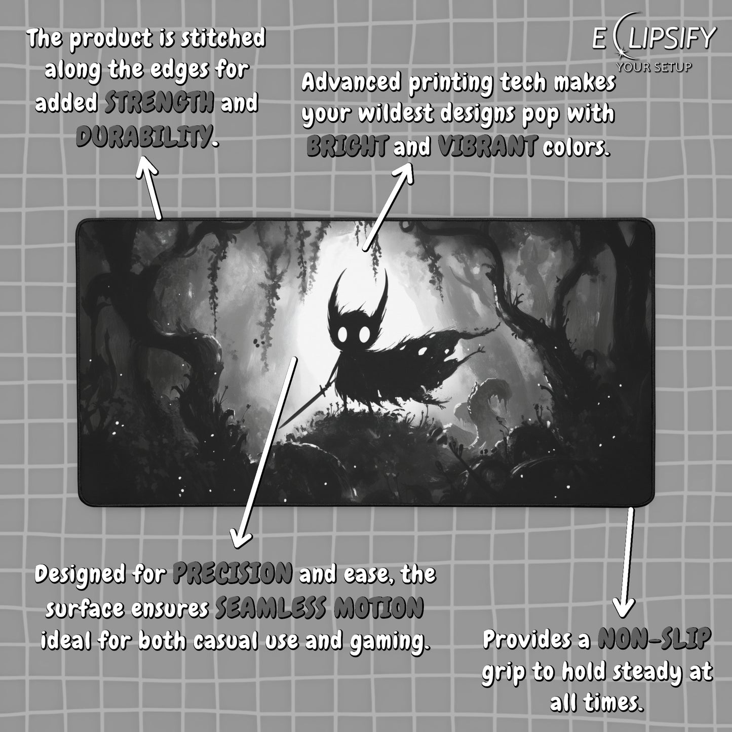 The Hollow Guardian: Mythical Knight Gaming Mouse Pad