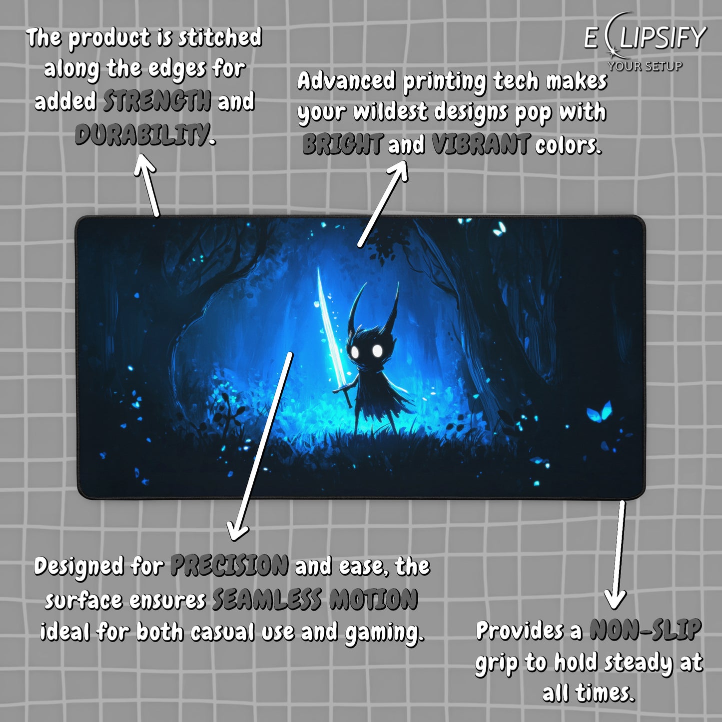 The Luminous Hollow: Mythical Knight Gaming Mouse Pad