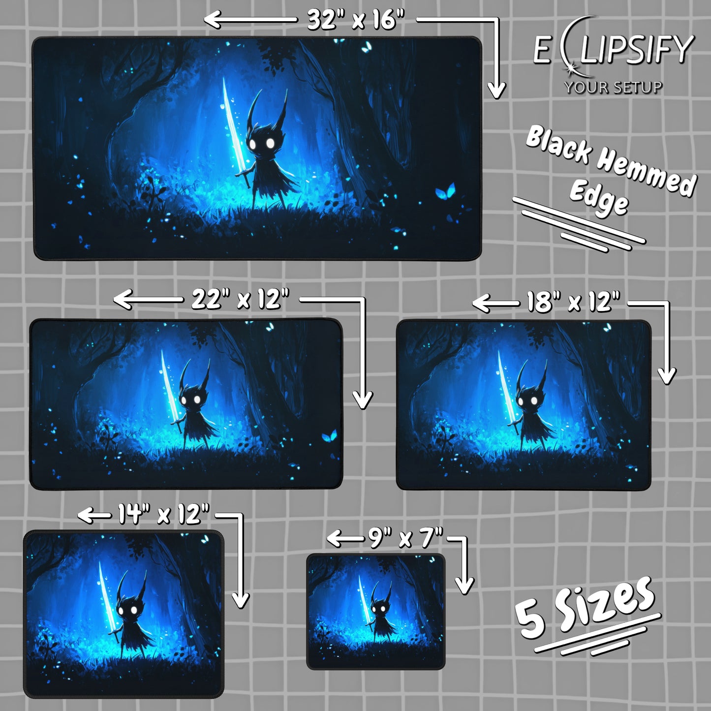 The Luminous Hollow: Mythical Knight Gaming Mouse Pad