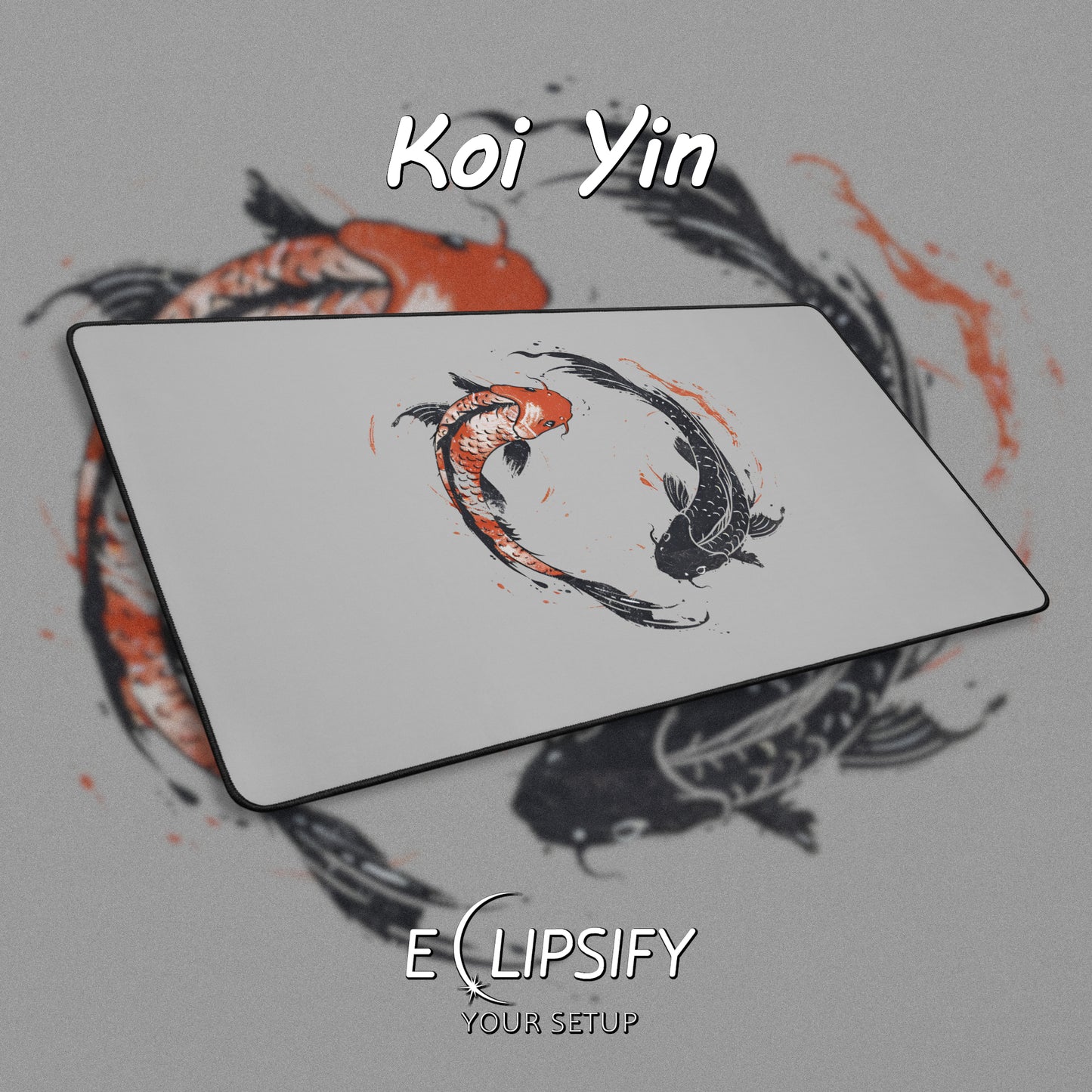 Koi Yin: Koi Fish Yin Yang Minimalist Mouse Pad