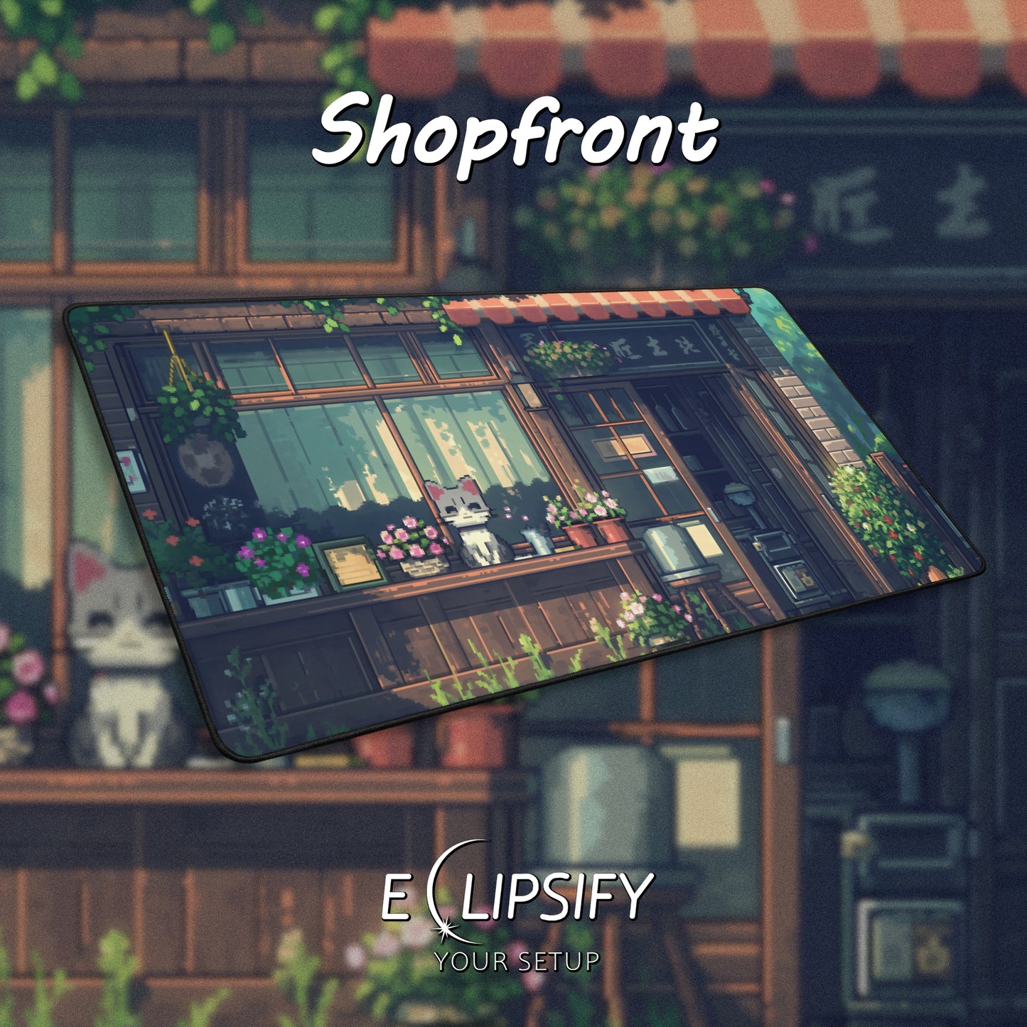 Shopfront : Cat Pixel Art Mouse Pad