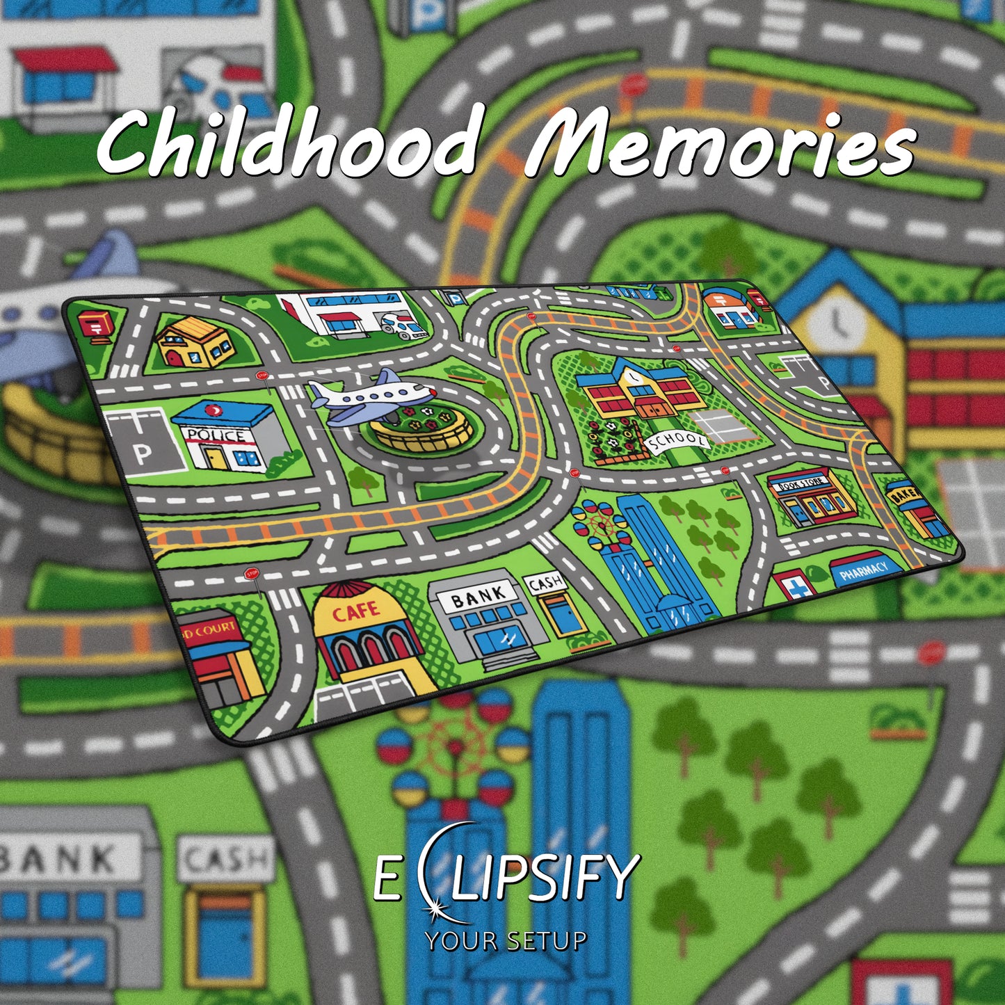 Childhood Memories: Kids Toy Road Playmat Mouse Pad