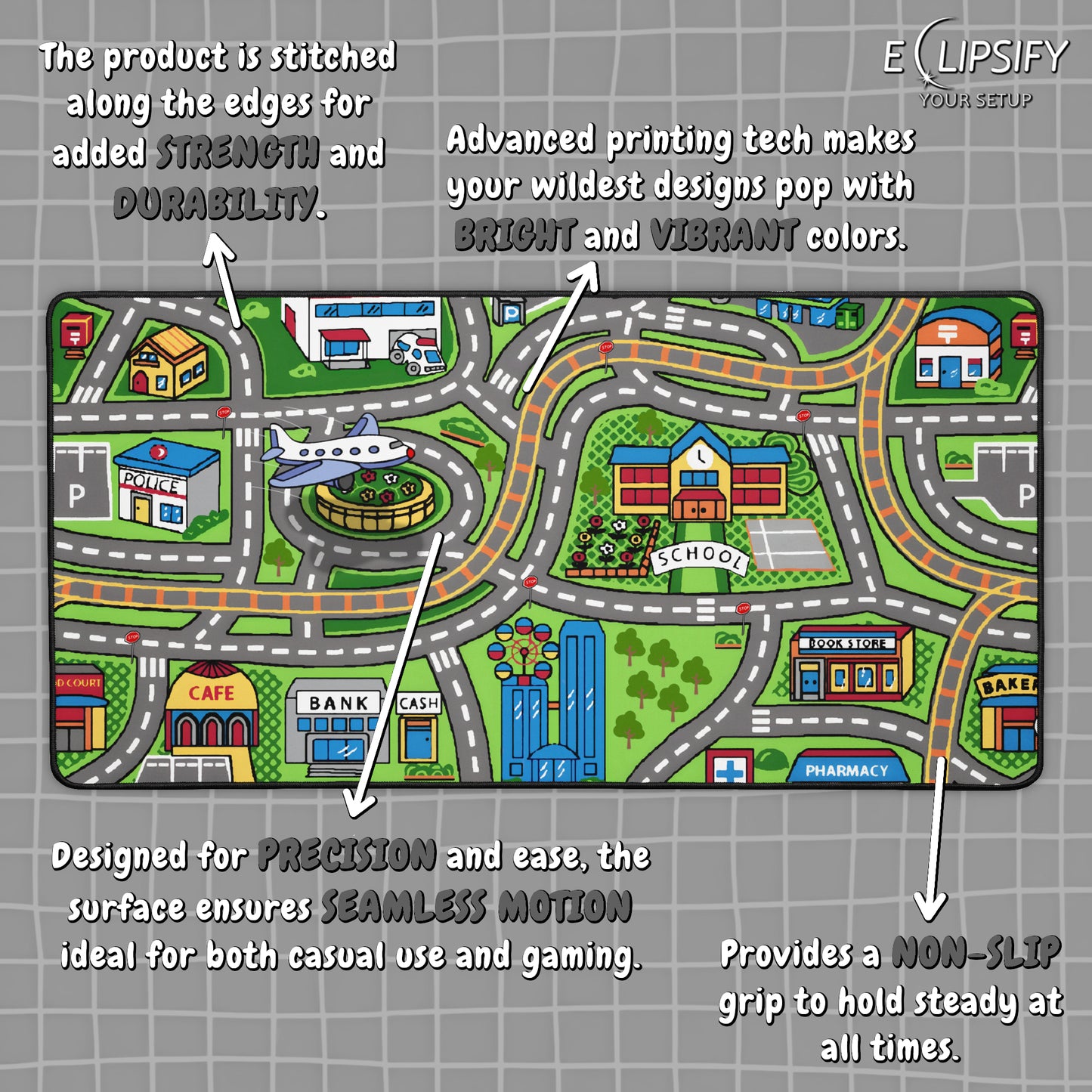 Childhood Memories: Kids Toy Road Playmat Mouse Pad