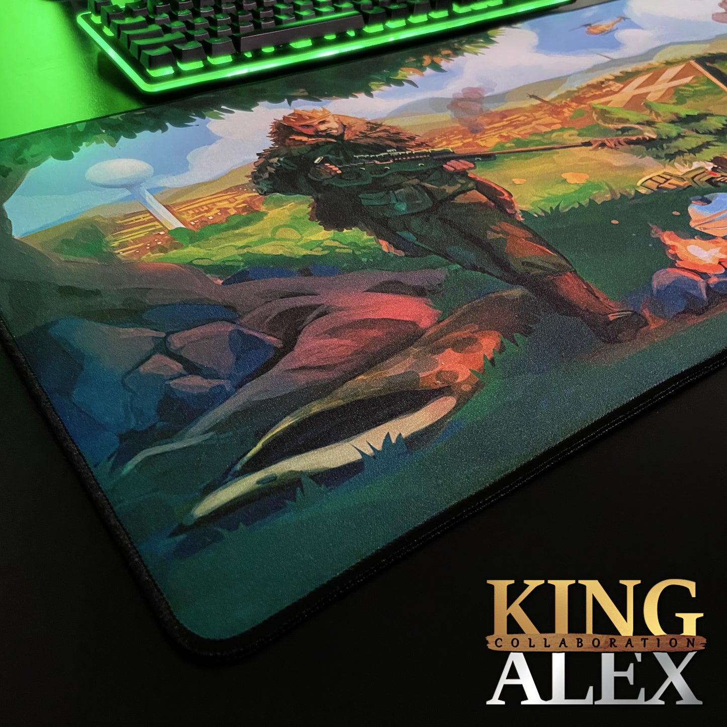 King Alex "Shooting Platform" Content Creator Collaboration Gaming Mouse Pad