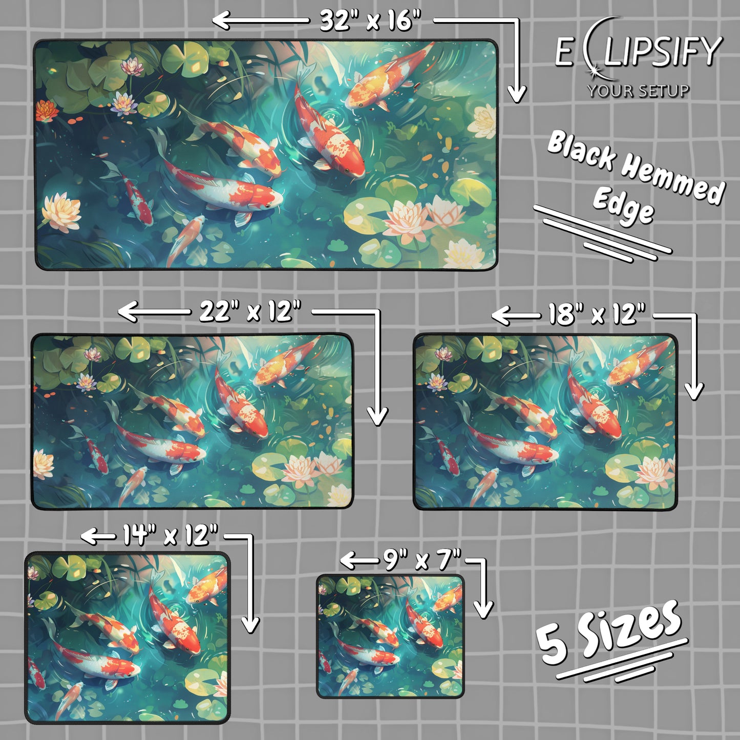 Petals & Fins: Koi Fish Gaming Mouse Pad