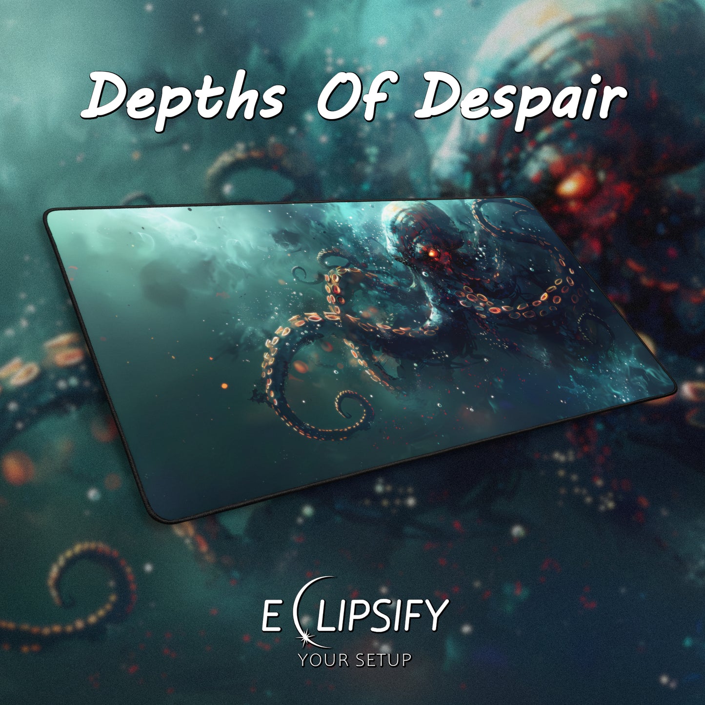 Depths Of Despair: Mythical Blue Kraken Gaming Mouse Pad