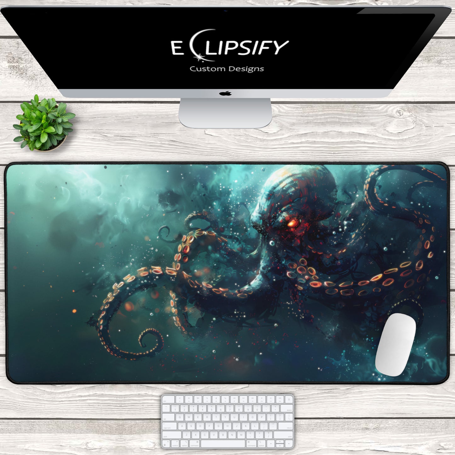 Depths Of Despair: Mythical Blue Kraken Gaming Mouse Pad