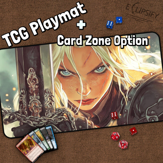 Daughter Of Valor: Fantasy Warrior Girl TCG Playmat