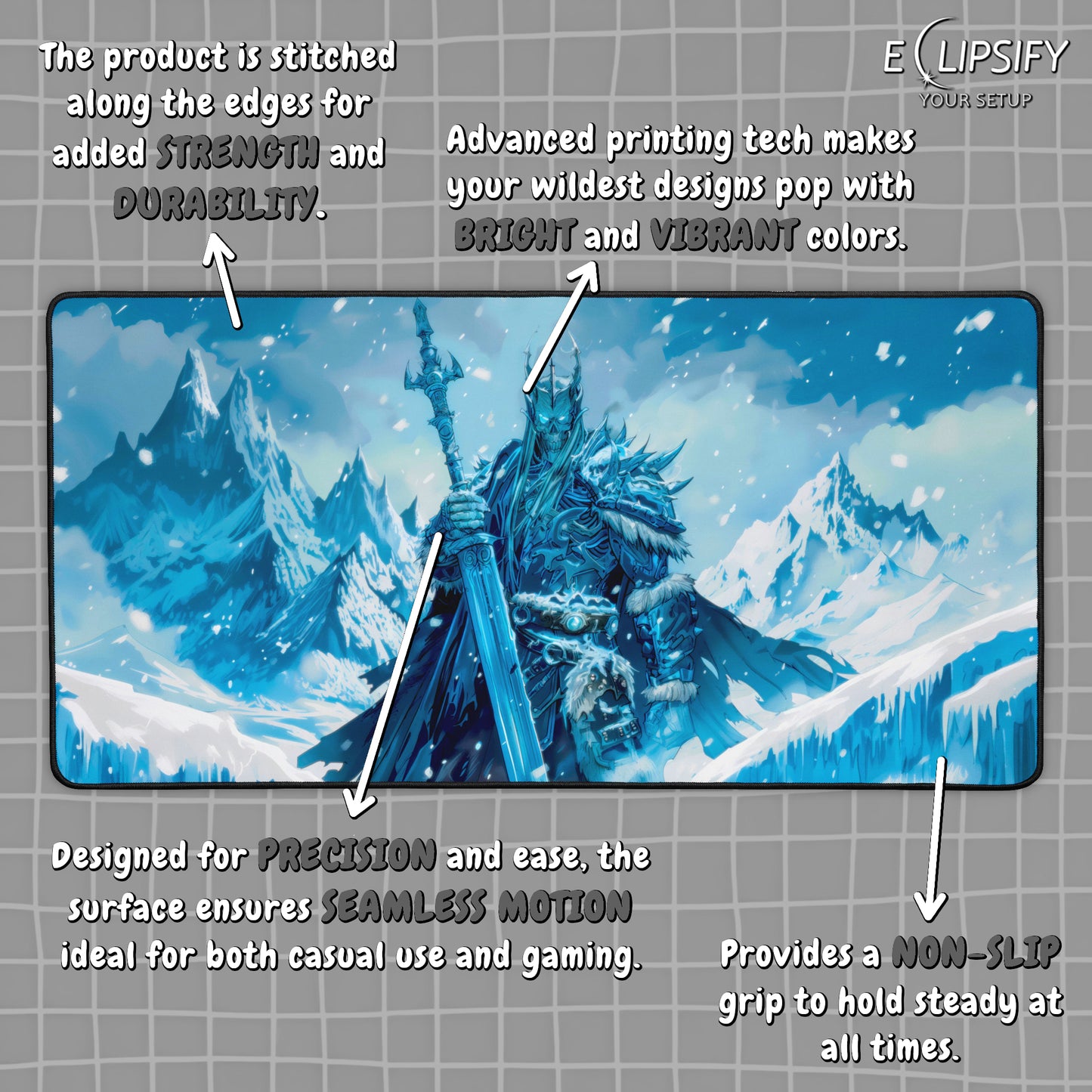 Frozen Reign: Lich King Blue Gaming Mouse Pad