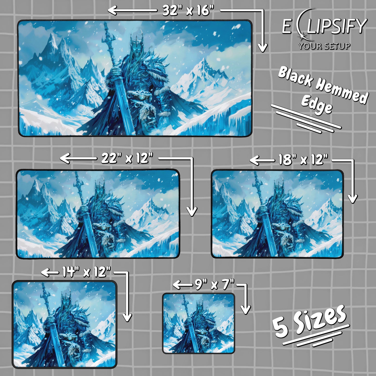 Frozen Reign: Lich King Blue Gaming Mouse Pad