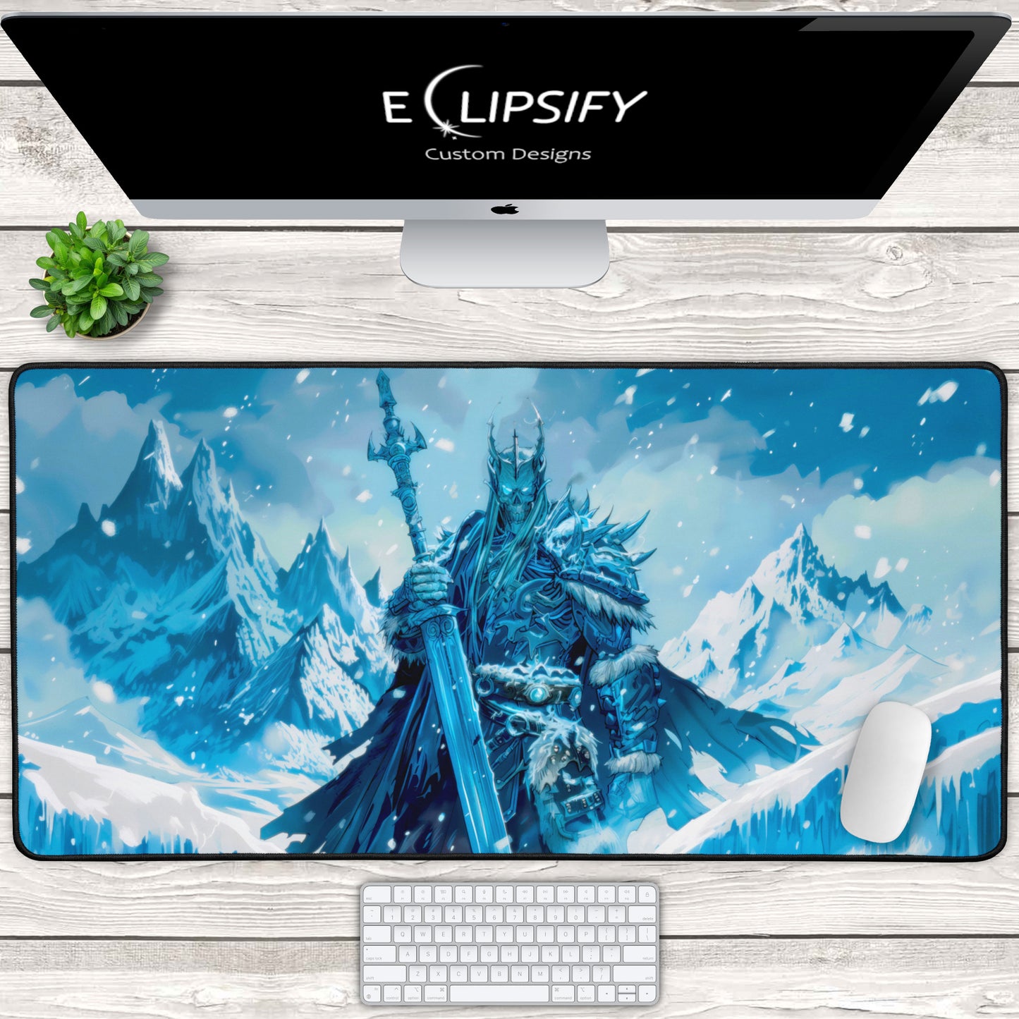 Frozen Reign: Lich King Blue Gaming Mouse Pad