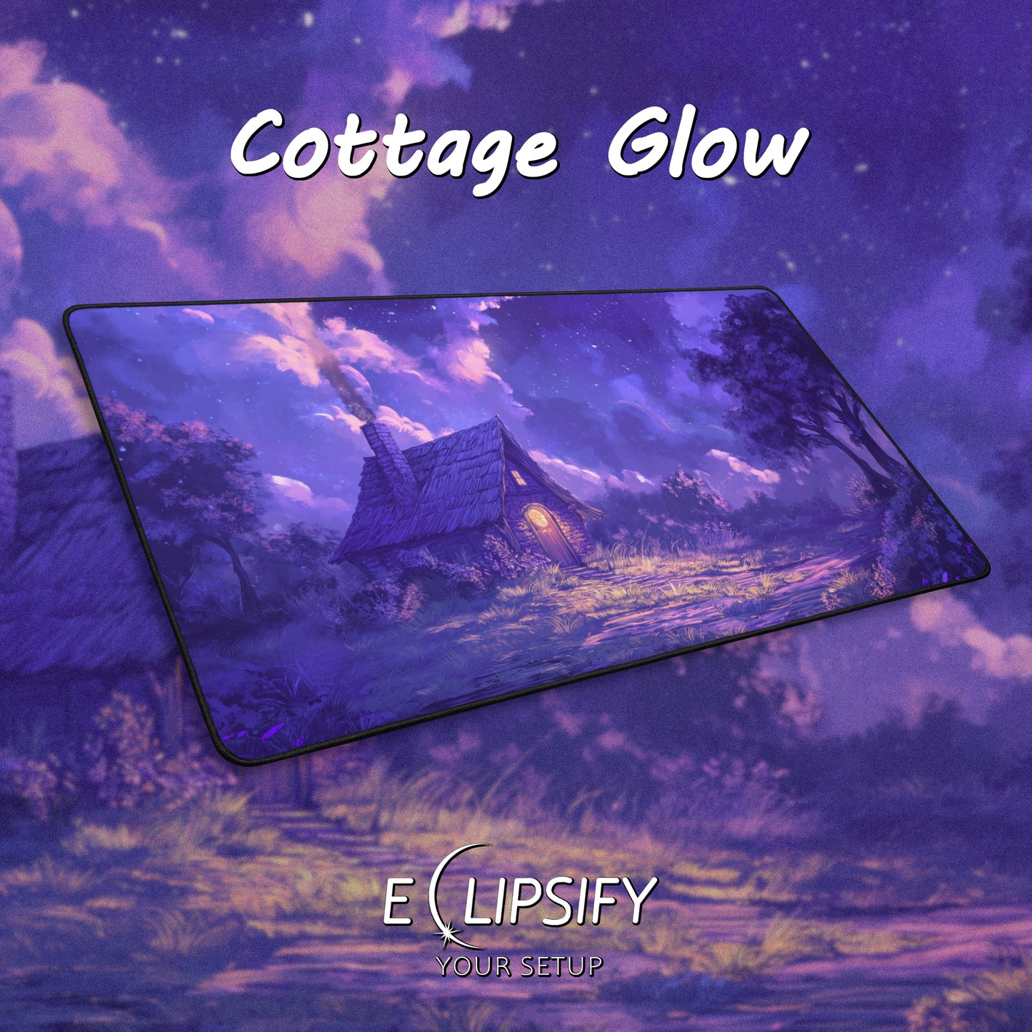 Cottage Glow: Purple Cosy Cottage Gaming Mouse Pad