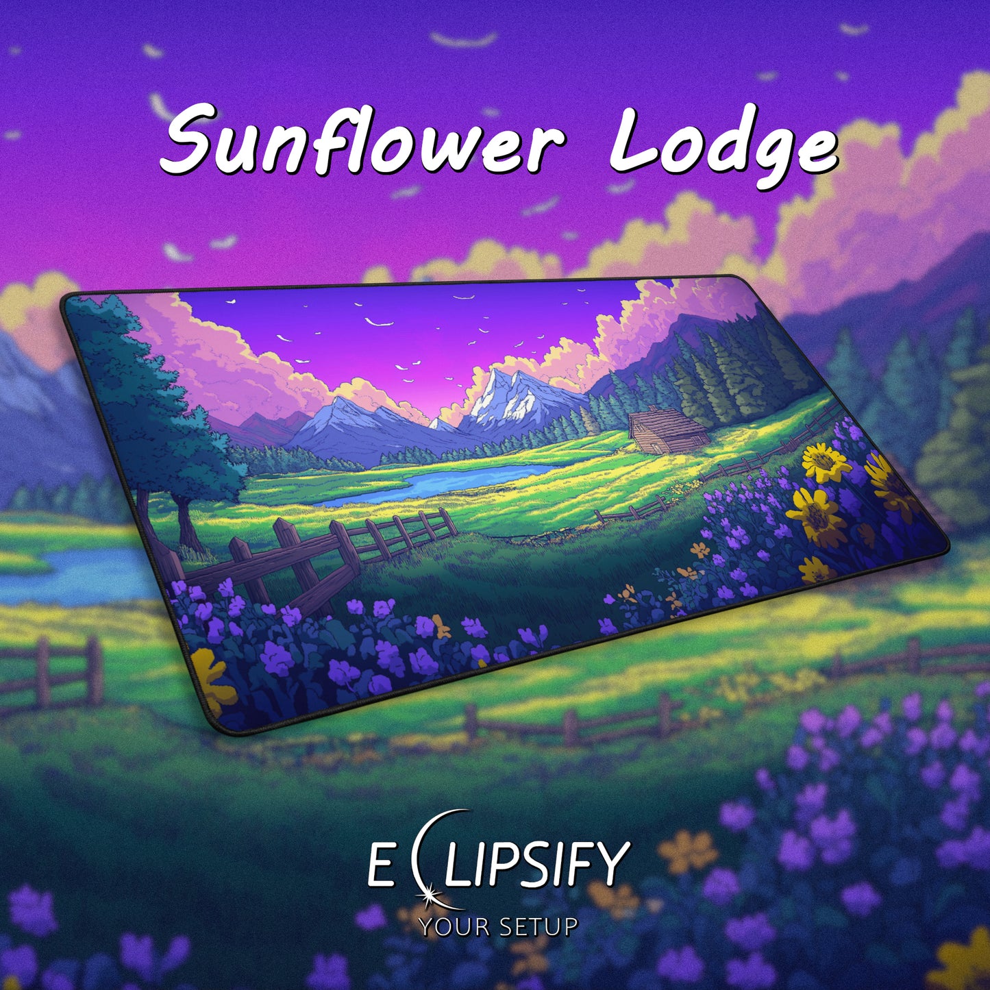 Sunflower Lodge: Cabin Forest Gaming Mouse Pad